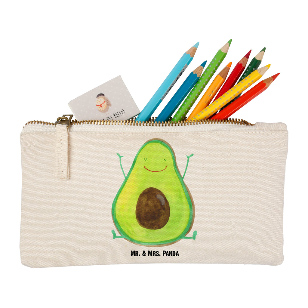 Schminktasche Avocado Happy Schminktasche, Kosmetiktasche, Kosmetikbeutel, Stiftemäppchen, Etui, Federmappe, Makeup, XXL, Schminketui, Kosmetiketui, Schlamperetui, Avocado, Veggie, Vegan, Gesund, Chaos