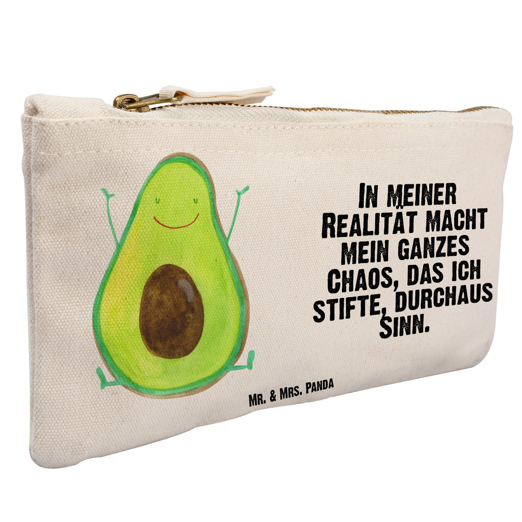 Schminktasche Avocado Happy Schminktasche, Kosmetiktasche, Kosmetikbeutel, Stiftemäppchen, Etui, Federmappe, Makeup, XXL, Schminketui, Kosmetiketui, Schlamperetui, Avocado, Veggie, Vegan, Gesund, Chaos