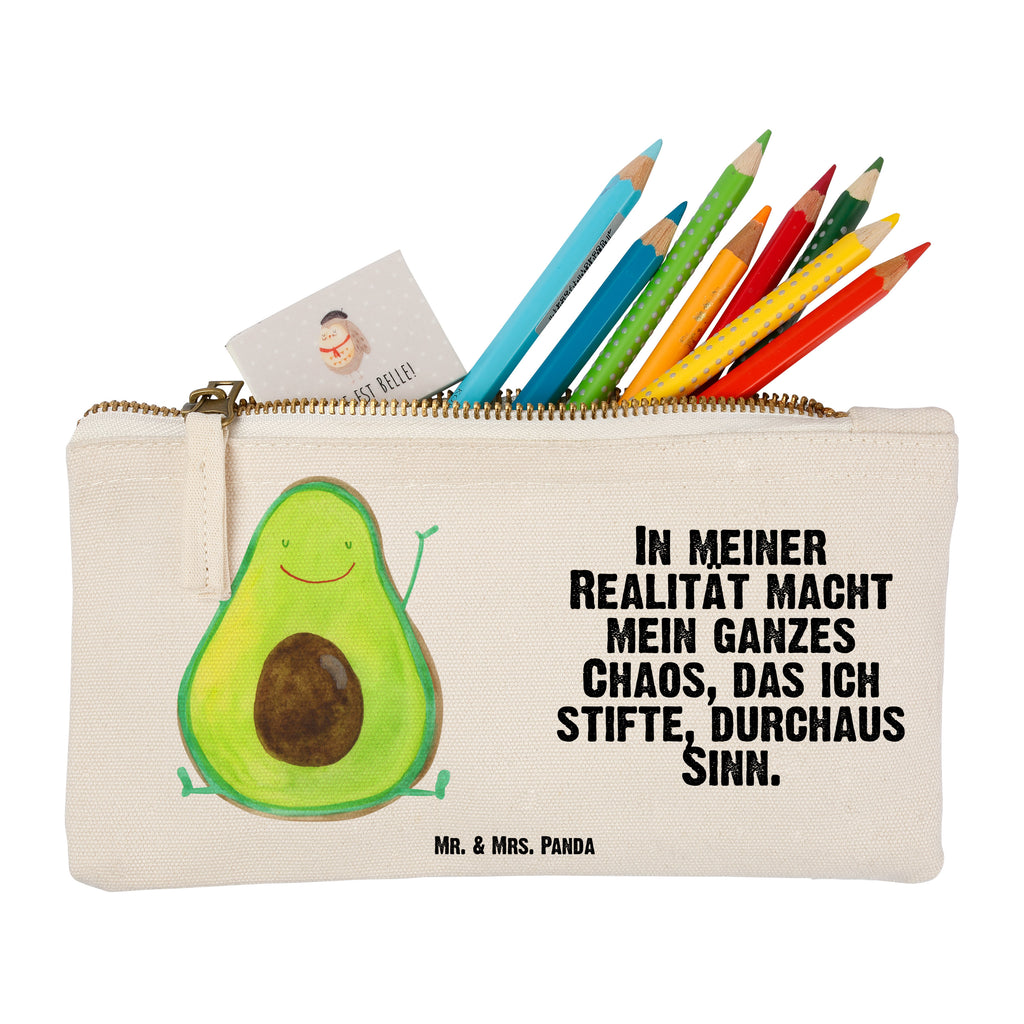 Schminktasche Avocado Happy Schminktasche, Kosmetiktasche, Kosmetikbeutel, Stiftemäppchen, Etui, Federmappe, Makeup, XXL, Schminketui, Kosmetiketui, Schlamperetui, Avocado, Veggie, Vegan, Gesund, Chaos