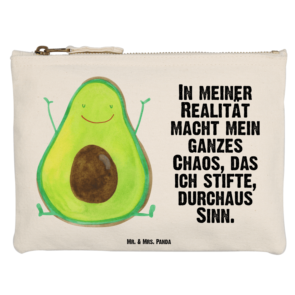 Schminktasche Avocado Happy Schminktasche, Kosmetiktasche, Kosmetikbeutel, Stiftemäppchen, Etui, Federmappe, Makeup, XXL, Schminketui, Kosmetiketui, Schlamperetui, Avocado, Veggie, Vegan, Gesund, Chaos