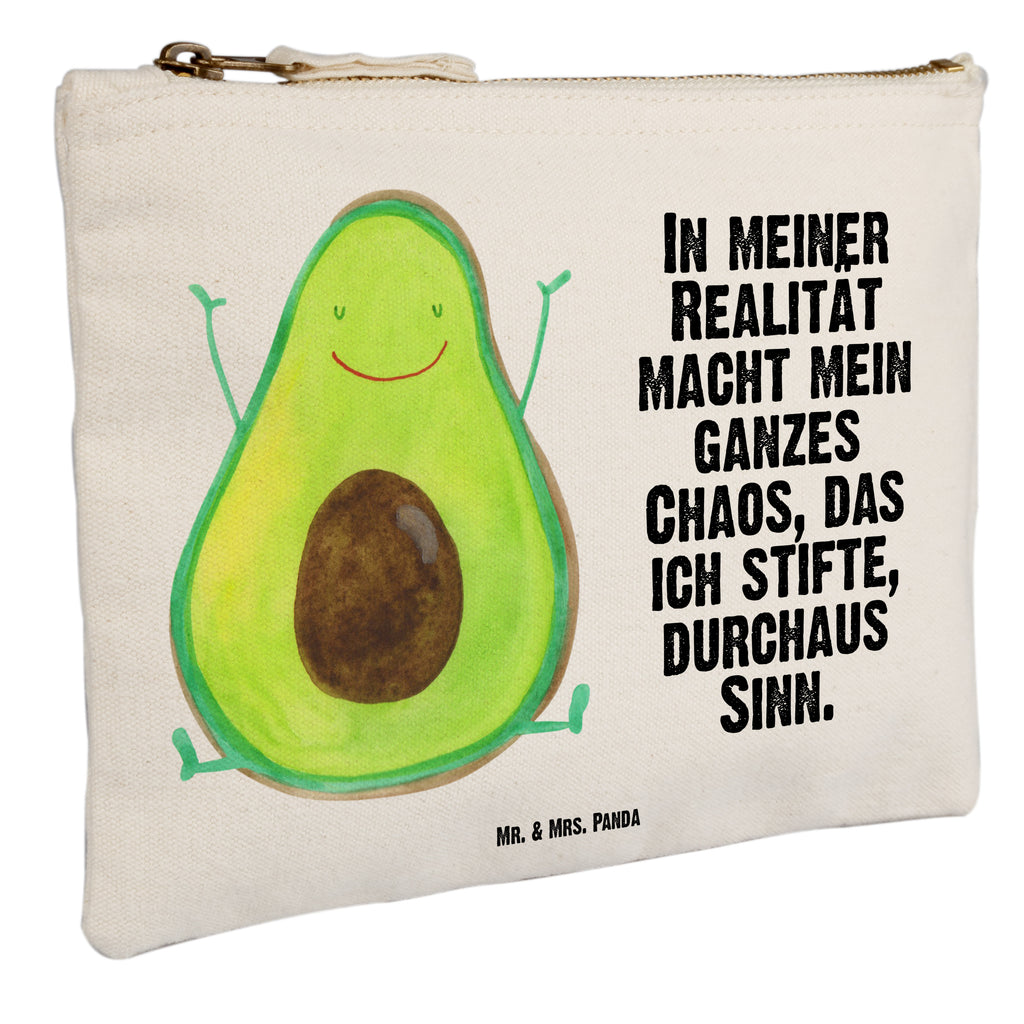 Schminktasche Avocado Happy Schminktasche, Kosmetiktasche, Kosmetikbeutel, Stiftemäppchen, Etui, Federmappe, Makeup, XXL, Schminketui, Kosmetiketui, Schlamperetui, Avocado, Veggie, Vegan, Gesund, Chaos