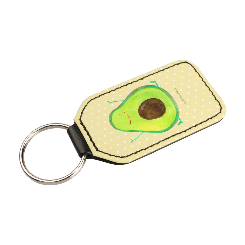 Rechteckig Schlüsselanhänger Avocado Happy Schlüsselanhänger, Anhänger, Taschenanhänger, Glücksbringer, Schutzengel, Avocado, Veggie, Vegan, Gesund, Chaos