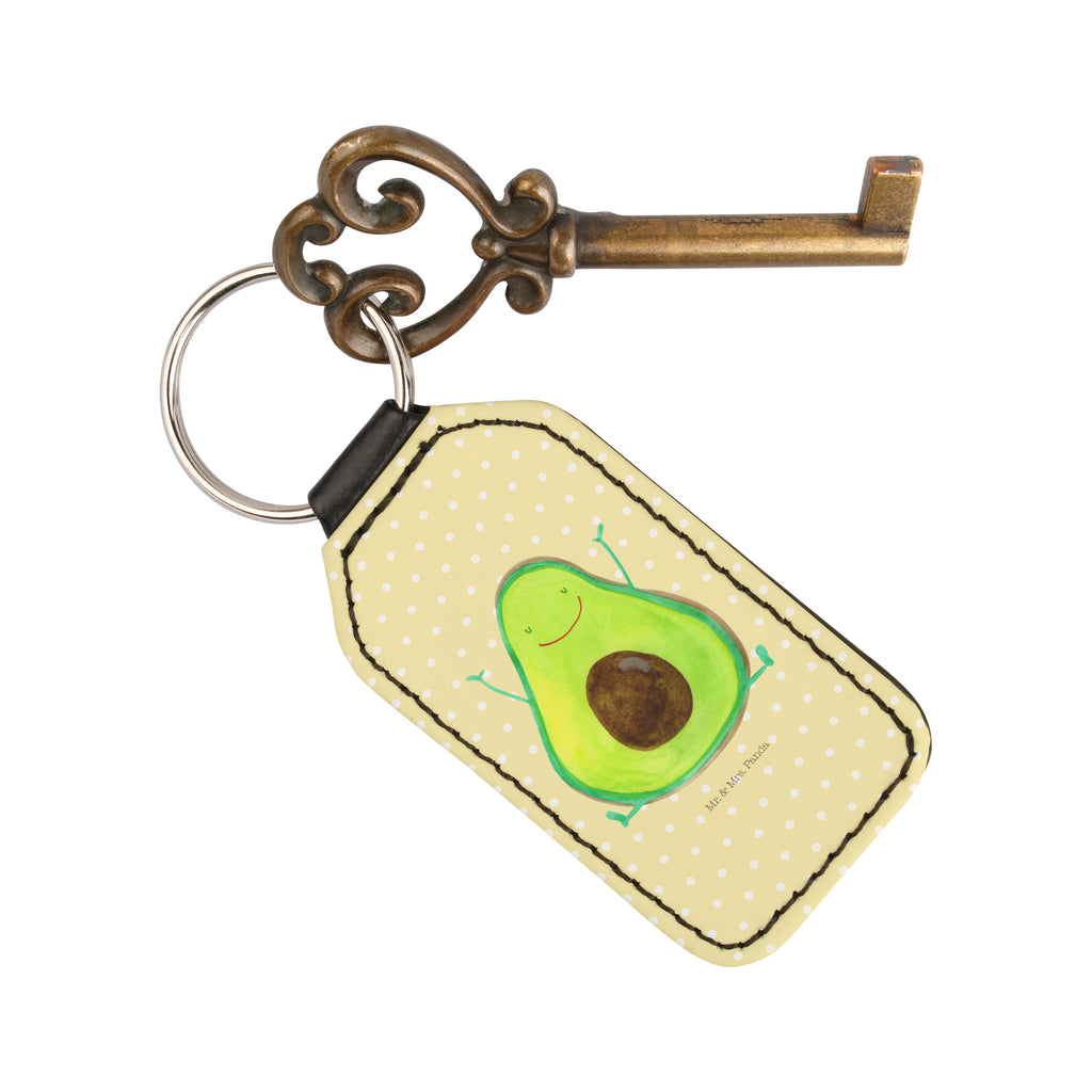 Rechteckig Schlüsselanhänger Avocado Happy Schlüsselanhänger, Anhänger, Taschenanhänger, Glücksbringer, Schutzengel, Avocado, Veggie, Vegan, Gesund, Chaos