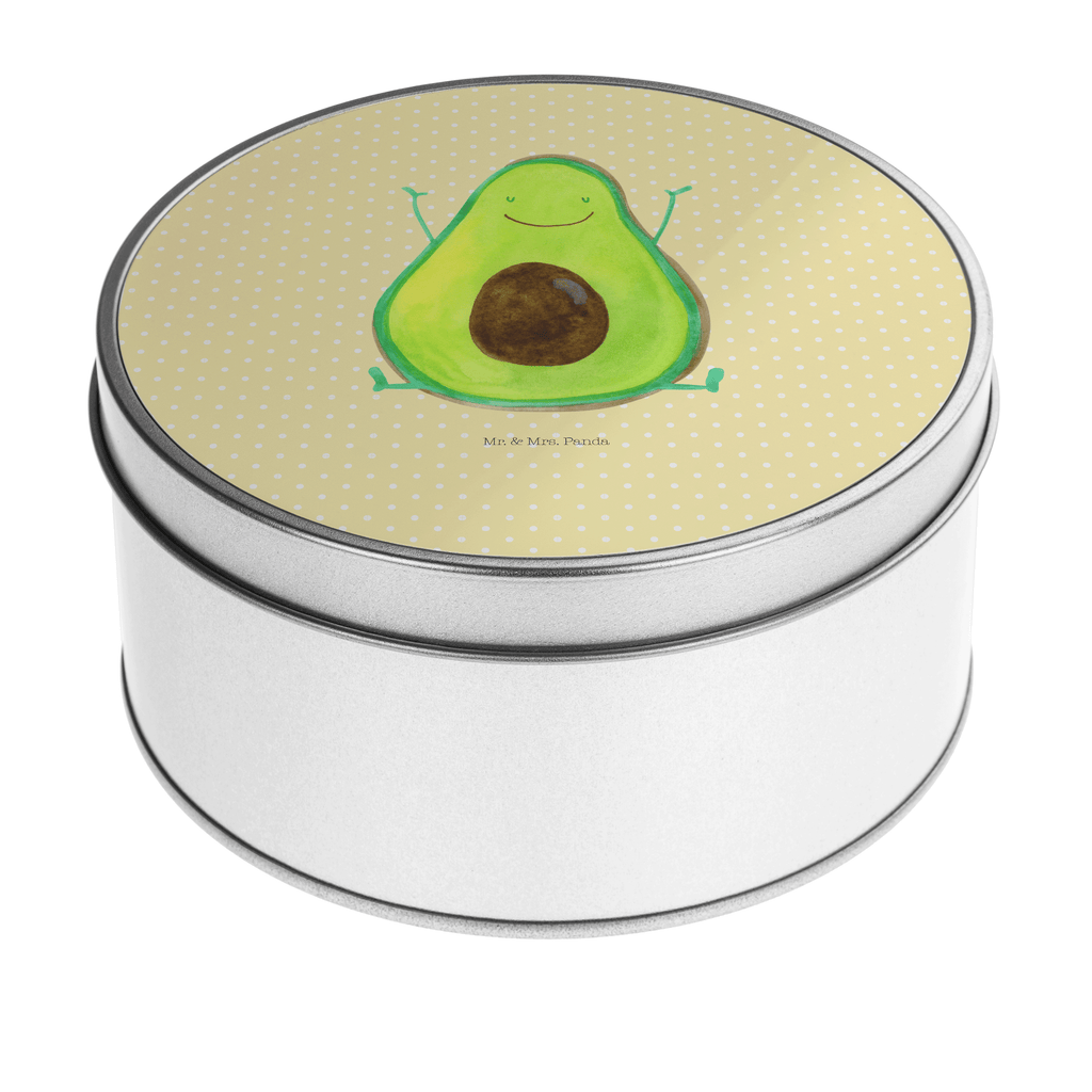 Blechdose rund Avocado Happy Metalldose, Keksdose, Dose, Vorratsdose, Geschenkbox, Avocado, Veggie, Vegan, Gesund, Chaos