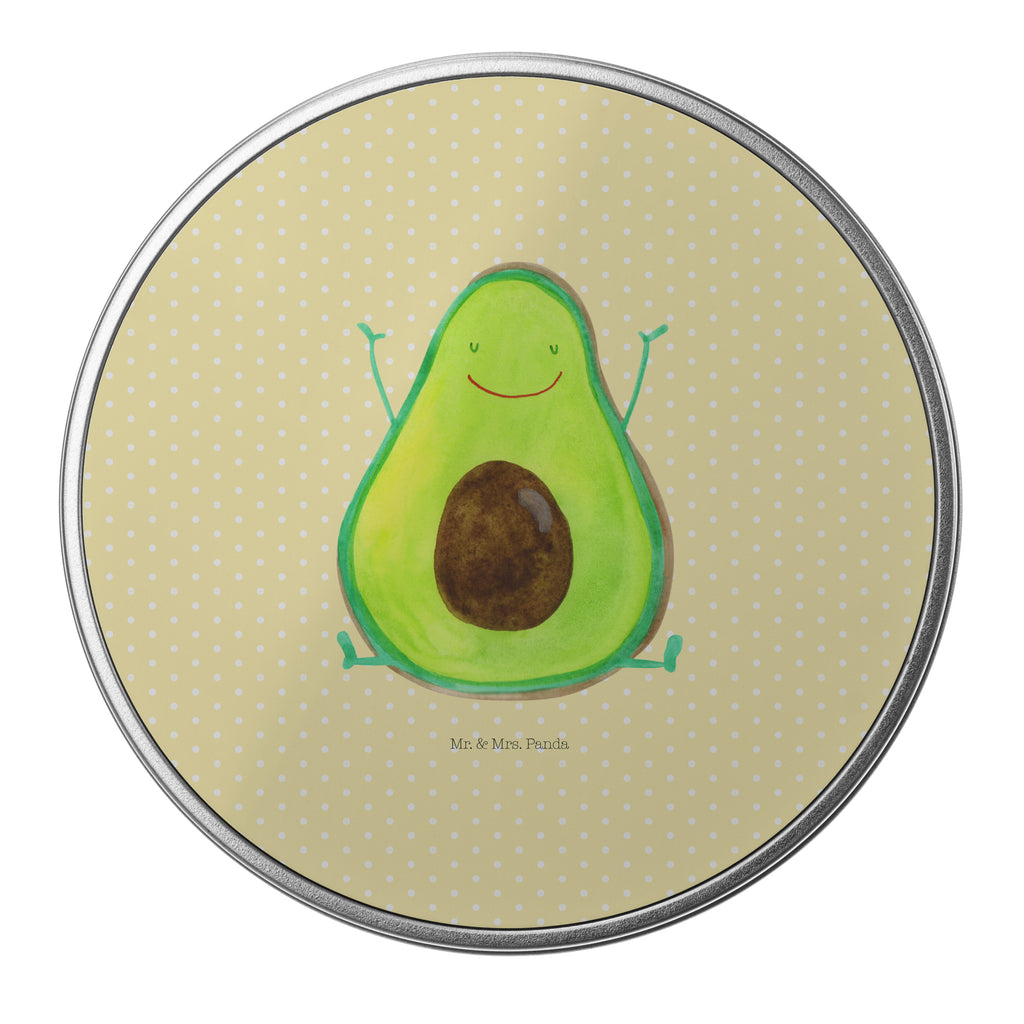 Blechdose rund Avocado Happy Metalldose, Keksdose, Dose, Vorratsdose, Geschenkbox, Avocado, Veggie, Vegan, Gesund, Chaos
