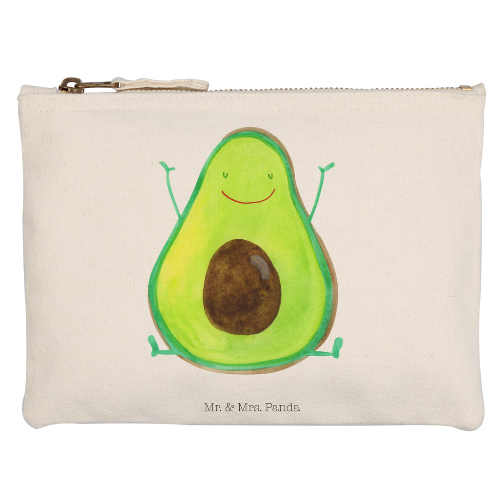 Schminktasche Avocado Happy Schminktasche, Kosmetiktasche, Kosmetikbeutel, Stiftemäppchen, Etui, Federmappe, Makeup, XXL, Schminketui, Kosmetiketui, Schlamperetui, Avocado, Veggie, Vegan, Gesund, Chaos
