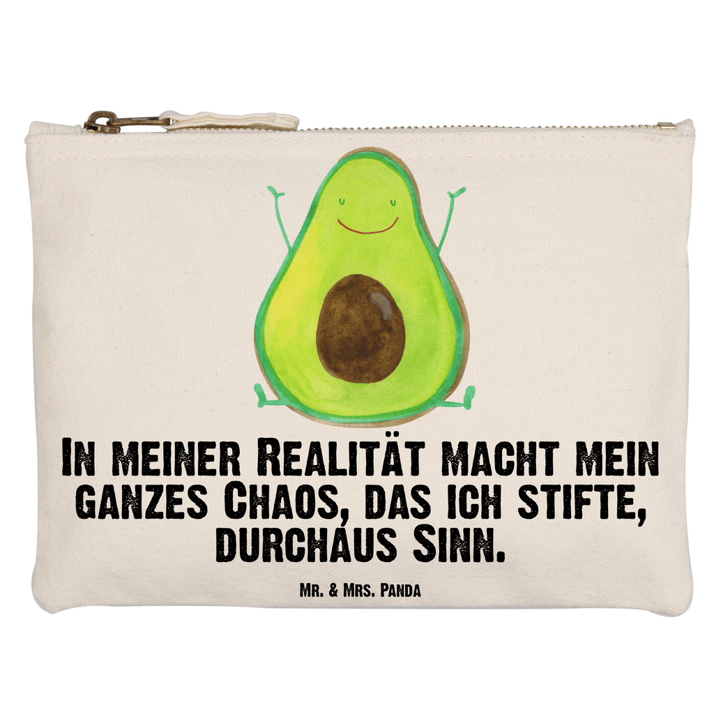 Schminktasche Avocado Happy Schminktasche, Kosmetiktasche, Kosmetikbeutel, Stiftemäppchen, Etui, Federmappe, Makeup, XXL, Schminketui, Kosmetiketui, Schlamperetui, Avocado, Veggie, Vegan, Gesund, Chaos