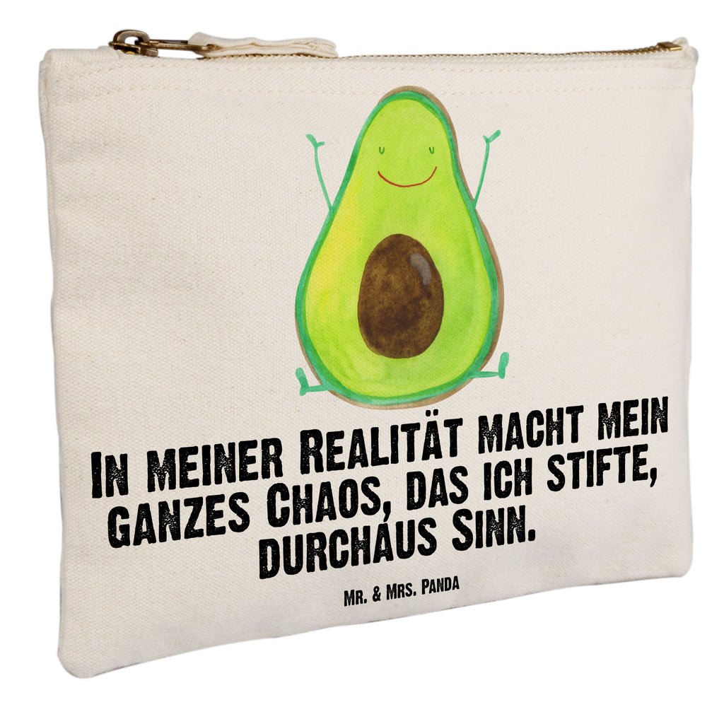 Schminktasche Avocado Happy Schminktasche, Kosmetiktasche, Kosmetikbeutel, Stiftemäppchen, Etui, Federmappe, Makeup, XXL, Schminketui, Kosmetiketui, Schlamperetui, Avocado, Veggie, Vegan, Gesund, Chaos