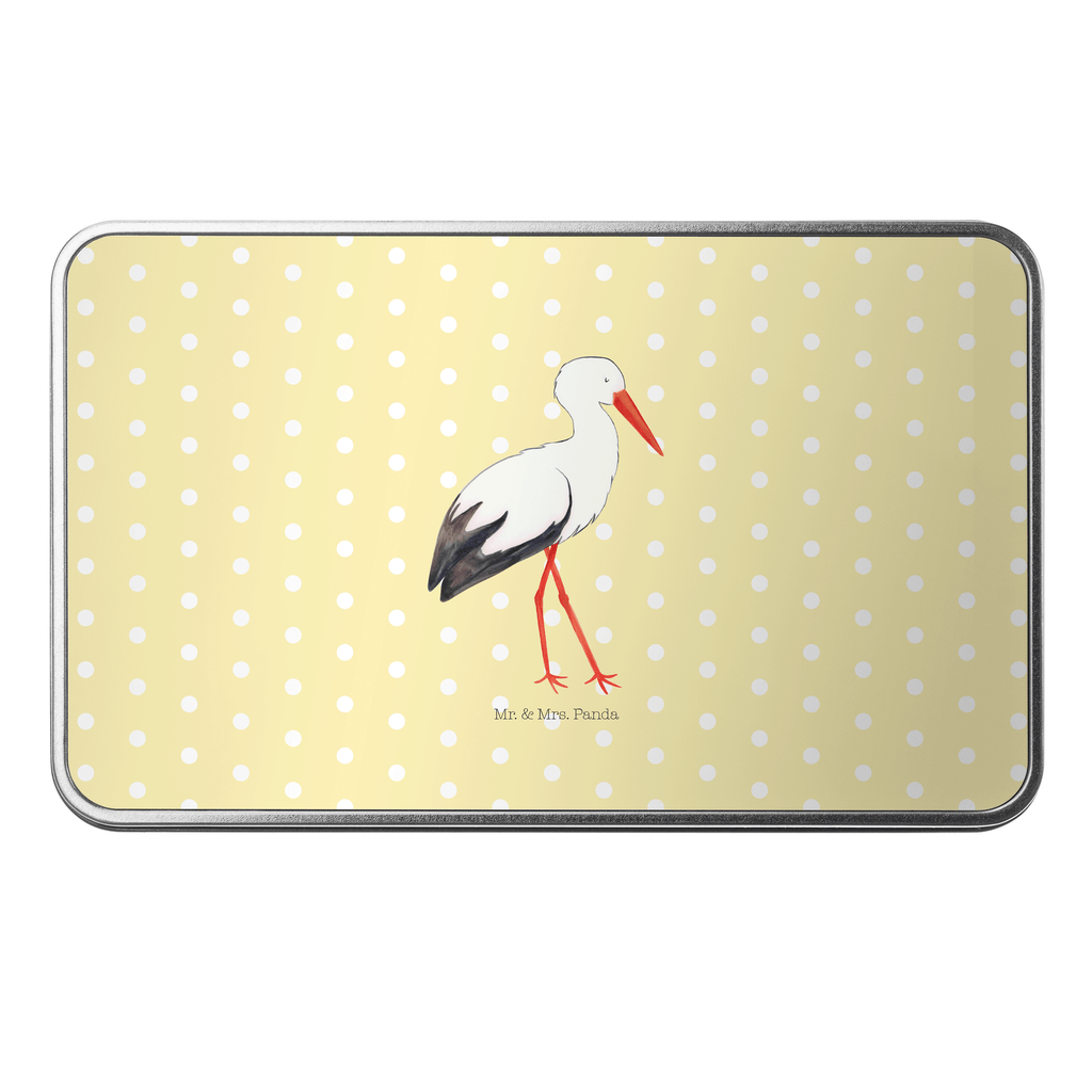 Metalldose rechteckig Storch Blechdose, Metalldose, Blechbox, Container, Keksdose, Vorratsdose, Vorratsbox, Döschen, Versperbox, Vesperdose, Aufbewahrungsdose, Aufbewahrungsbox, Aluminiumdose, Dose, Tiermotive, Gute Laune, lustige Sprüche, Tiere, Storch, Störche, Schwangerschaft, Geburt, Mutter, Mütter, Mutter werden, Schwanger, Babybauch, Baby