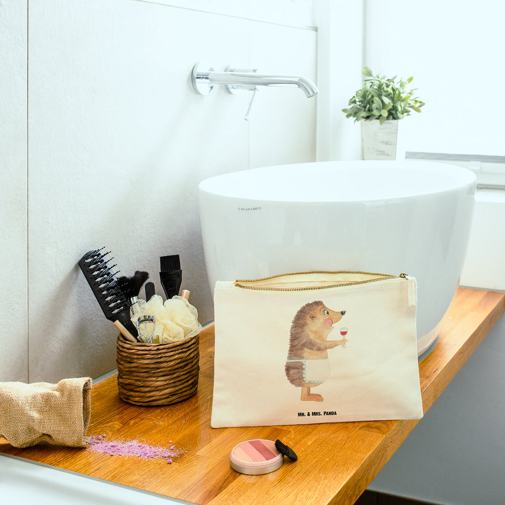Schminktasche Igel mit Wein Schminktasche, Kosmetiktasche, Kosmetikbeutel, Stiftemäppchen, Etui, Federmappe, Makeup, XXL, Schminketui, Kosmetiketui, Schlamperetui, Tiermotive, Gute Laune, lustige Sprüche, Tiere, Wein Spruch, Igel, Geschenk Weintrinker, Geschenk Weinliebhaber, Wein Deko, Weinglas, Rotwein, Weißwein, Wein trinken