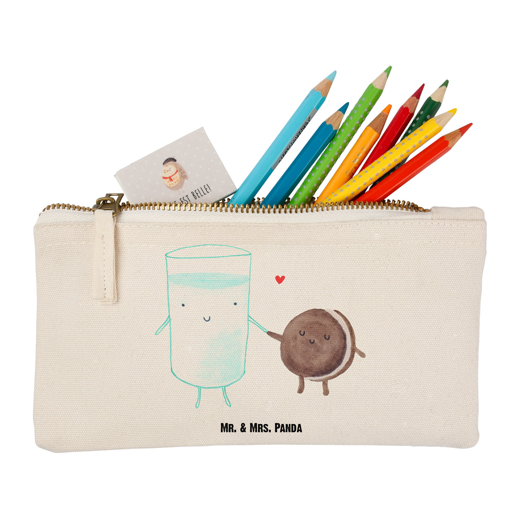 Schminktasche Milch & Keks Schminktasche, Kosmetiktasche, Kosmetikbeutel, Stiftemäppchen, Etui, Federmappe, Makeup, XXL, Schminketui, Kosmetiketui, Schlamperetui, Tiermotive, Gute Laune, lustige Sprüche, Tiere, Milk, Cookie, Milch, Keks, Kekse, Kaffee, Einladung Frühstück, Motiv süß, romantisch, perfektes Paar