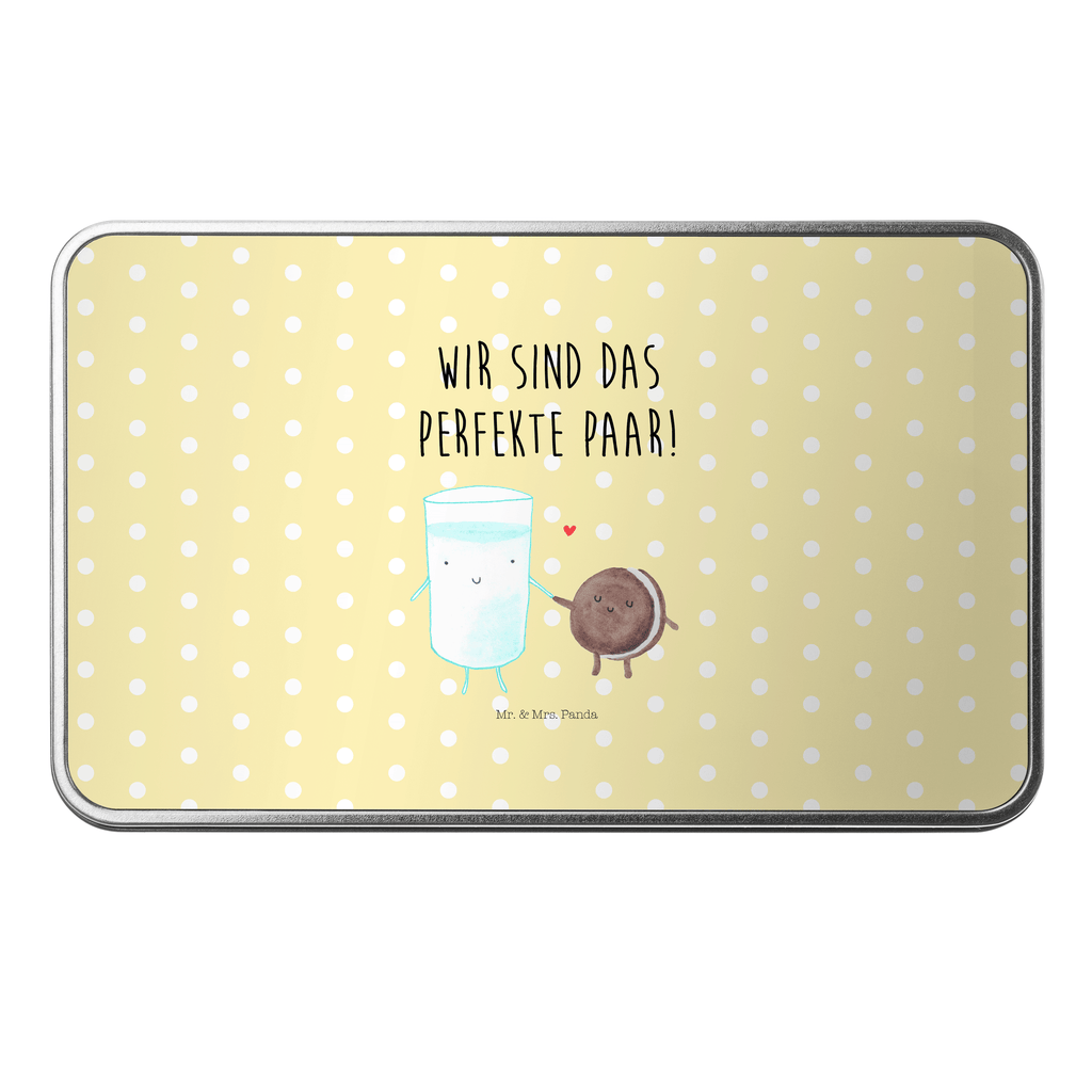 Metalldose rechteckig Milch & Keks Blechdose, Metalldose, Blechbox, Container, Keksdose, Vorratsdose, Vorratsbox, Döschen, Versperbox, Vesperdose, Aufbewahrungsdose, Aufbewahrungsbox, Aluminiumdose, Dose, Tiermotive, Gute Laune, lustige Sprüche, Tiere, Milk, Cookie, Milch, Keks, Kekse, Kaffee, Einladung Frühstück, Motiv süß, romantisch, perfektes Paar