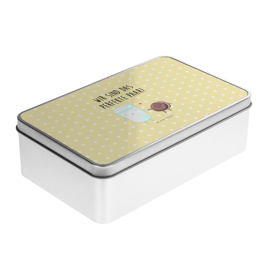 Metalldose rechteckig Milch & Keks Blechdose, Metalldose, Blechbox, Container, Keksdose, Vorratsdose, Vorratsbox, Döschen, Versperbox, Vesperdose, Aufbewahrungsdose, Aufbewahrungsbox, Aluminiumdose, Dose, Tiermotive, Gute Laune, lustige Sprüche, Tiere, Milk, Cookie, Milch, Keks, Kekse, Kaffee, Einladung Frühstück, Motiv süß, romantisch, perfektes Paar
