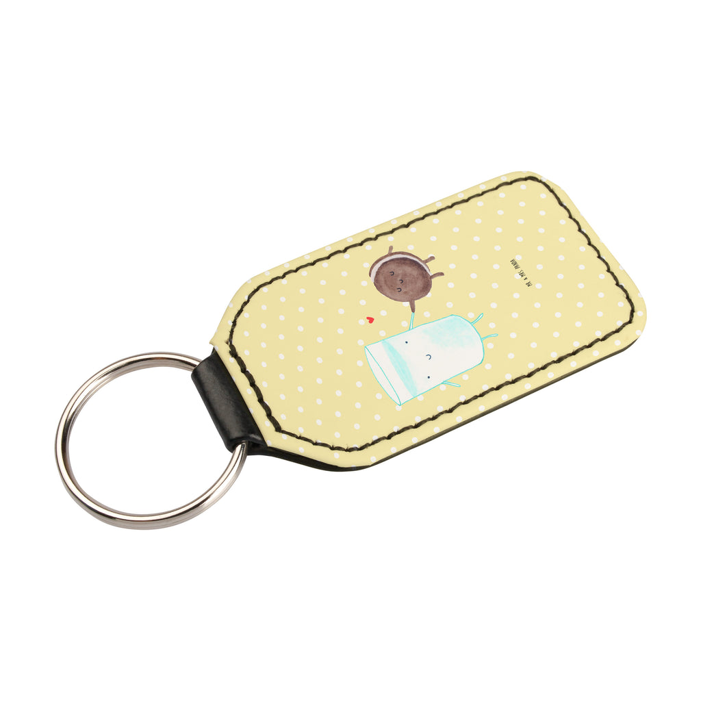 Rechteckig Schlüsselanhänger Milch & Keks Schlüsselanhänger, Anhänger, Taschenanhänger, Glücksbringer, Schutzengel, Tiermotive, Gute Laune, lustige Sprüche, Tiere, Milk, Cookie, Milch, Keks, Kekse, Kaffee, Einladung Frühstück, Motiv süß, romantisch, perfektes Paar