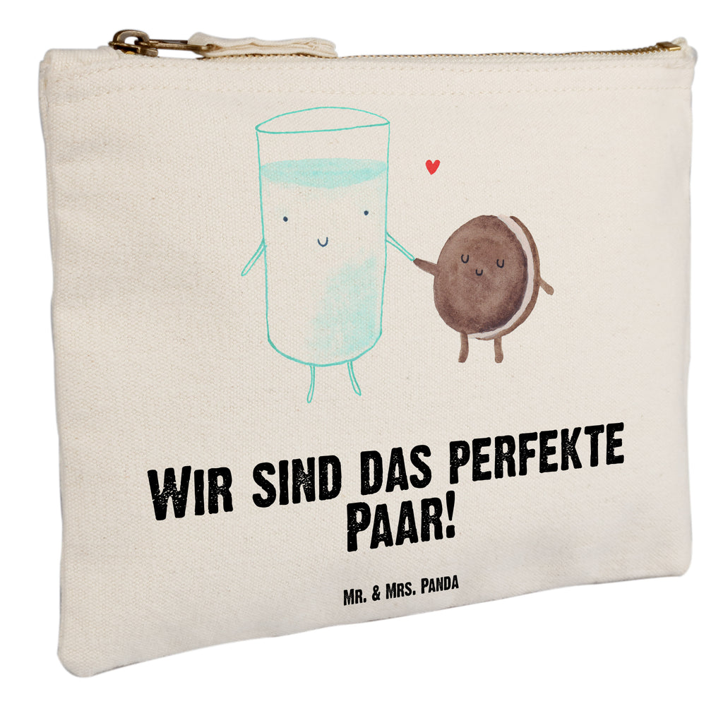Schminktasche Milch & Keks Schminktasche, Kosmetiktasche, Kosmetikbeutel, Stiftemäppchen, Etui, Federmappe, Makeup, XXL, Schminketui, Kosmetiketui, Schlamperetui, Tiermotive, Gute Laune, lustige Sprüche, Tiere, Milk, Cookie, Milch, Keks, Kekse, Kaffee, Einladung Frühstück, Motiv süß, romantisch, perfektes Paar