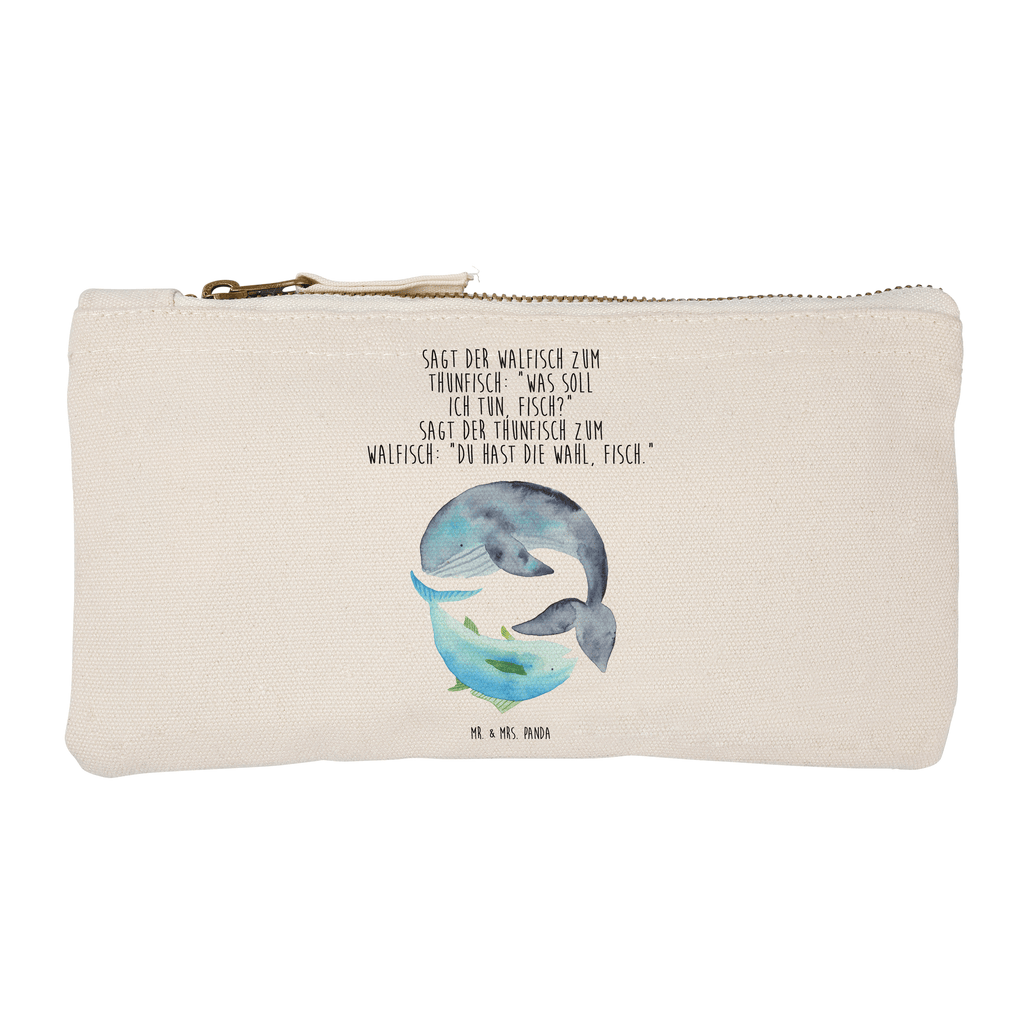 Schminktasche Walfisch & Thunfisch Schminktasche, Kosmetiktasche, Kosmetikbeutel, Stiftemäppchen, Etui, Federmappe, Makeup, XXL, Schminketui, Kosmetiketui, Schlamperetui, Tiermotive, Gute Laune, lustige Sprüche, Tiere, Wal, Wahl, Tunfisch, Wortwitz lustig, Spruch lustig, Flachwitz, Witz, Spruch des Tages, Flachwitz Geschenk