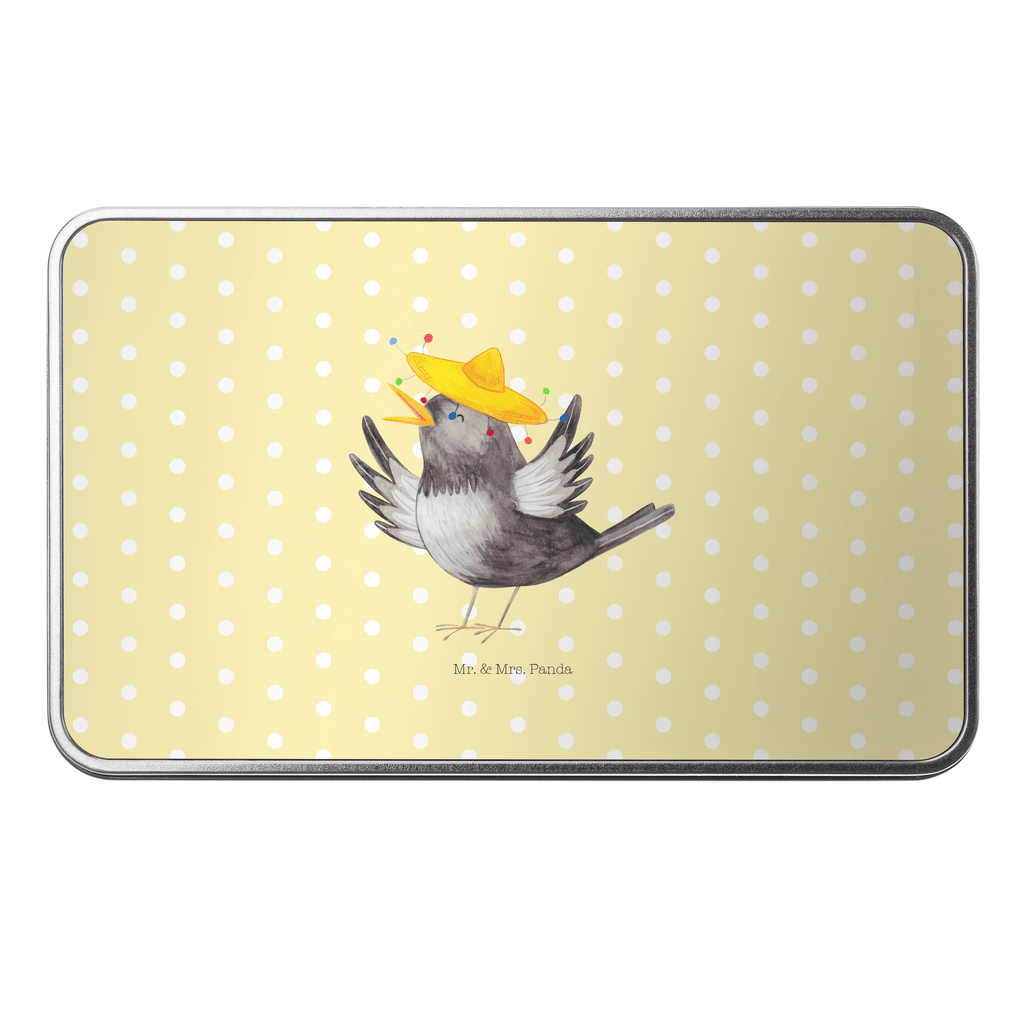 Metalldose rechteckig Rabe mit Sombrero Blechdose, Metalldose, Blechbox, Container, Keksdose, Vorratsdose, Vorratsbox, Döschen, Versperbox, Vesperdose, Aufbewahrungsdose, Aufbewahrungsbox, Aluminiumdose, Dose, Tiermotive, Gute Laune, lustige Sprüche, Tiere, Rabe, Vogel, Vögel, Spruch positiv, fröhlich sein, glücklich sein, Glück Spruch, froh, Elster, Motivation