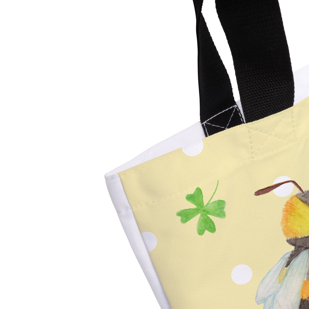 Shopper Hummeln mit Kleeblatt Beutel, Einkaufstasche, Tasche, Strandtasche, Einkaufsbeutel, Shopper, Schultasche, Freizeittasche, Tragebeutel, Schulbeutel, Alltagstasche, Tiermotive, Gute Laune, lustige Sprüche, Tiere, Hummel, Biene, Spruch positiv, Biene Deko, Spruch schön, glücklich sein, glücklich werden, Spruch fröhlich