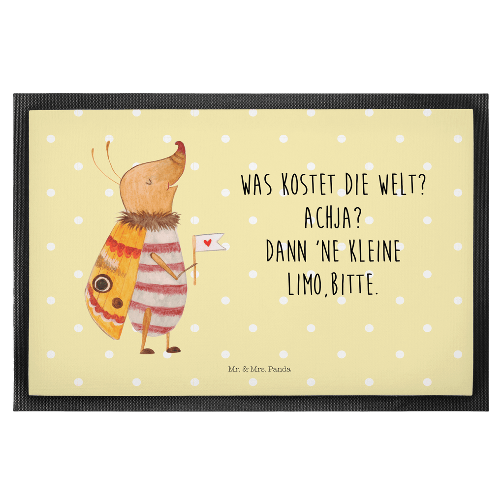 Fußmatte Nachtfalter mit Fähnchen Nachtfalter, Käfer, Spruch lustig, Spruch witzig, süß, niedlich, Küche Deko, Was kostet die Welt Türvorleger, Schmutzmatte, Fußabtreter, Matte, Schmutzfänger, Fußabstreifer, Schmutzfangmatte, Türmatte, Motivfußmatte,  Haustürmatte, Vorleger  süße Tiermotive, gute Laune, lustige Sprüche, Tiere