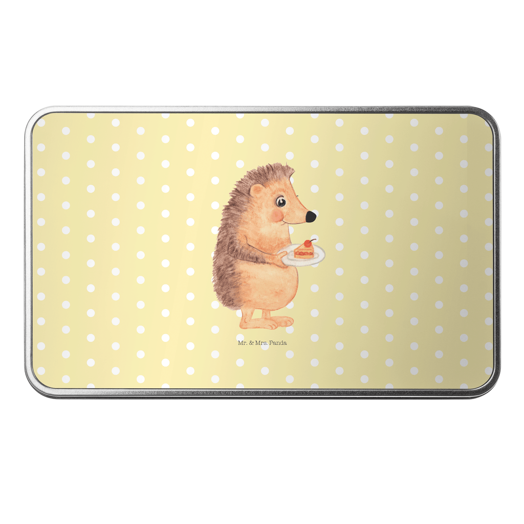 Metalldose rechteckig Igel mit Kuchenstück Blechdose, Metalldose, Blechbox, Container, Keksdose, Vorratsdose, Vorratsbox, Döschen, Versperbox, Vesperdose, Aufbewahrungsdose, Aufbewahrungsbox, Aluminiumdose, Dose, süße Tiermotive, gute Laune, lustige Sprüche, Tiere, Igel, Essen Spruch, Kuchen, Backen Geschenk, Kuchen backen, Einladung Party, Geburtstagskuchen, Torte