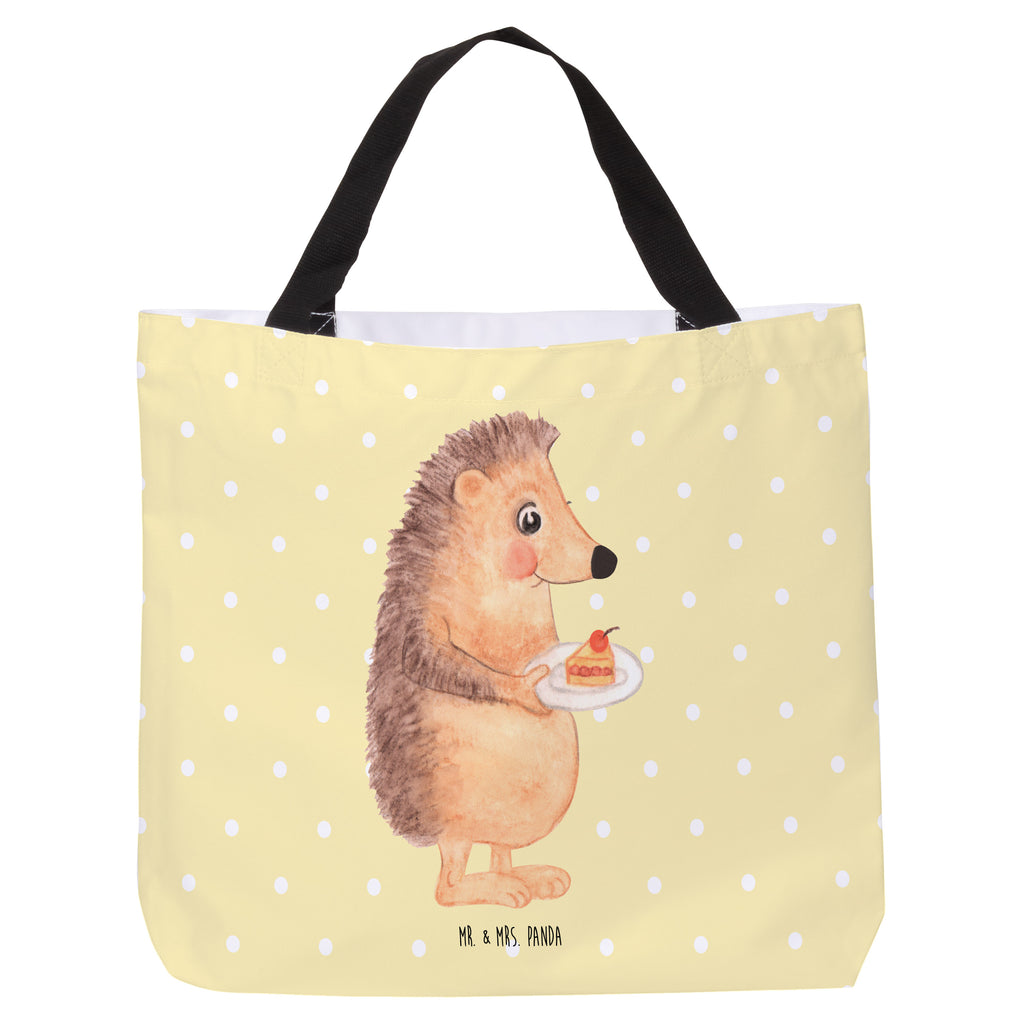 Shopper Igel mit Kuchenstück Beutel, Einkaufstasche, Tasche, Strandtasche, Einkaufsbeutel, Shopper, Schultasche, Freizeittasche, Tragebeutel, Schulbeutel, Alltagstasche, Tiermotive, Gute Laune, lustige Sprüche, Tiere, Igel, Essen Spruch, Kuchen, Backen Geschenk, Kuchen backen, Einladung Party, Geburtstagskuchen, Torte