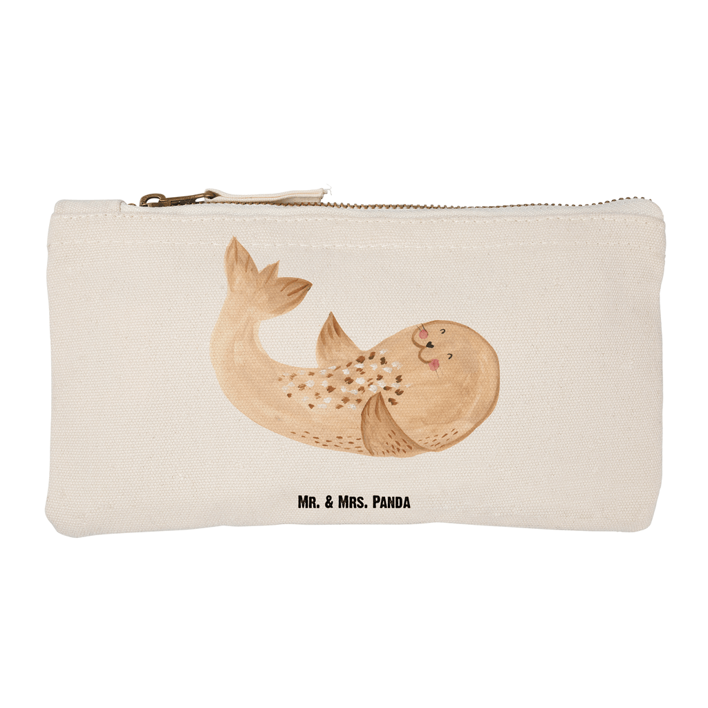 Schminktasche Robbe liegend Schminktasche, Kosmetiktasche, Kosmetikbeutel, Stiftemäppchen, Etui, Federmappe, Makeup, XXL, Schminketui, Kosmetiketui, Schlamperetui, Tiermotive, Gute Laune, lustige Sprüche, Tiere, Robbe, Robben, Seehund, Strand, Meerestier, Ostsee, Nordsee, Lachen, Freude