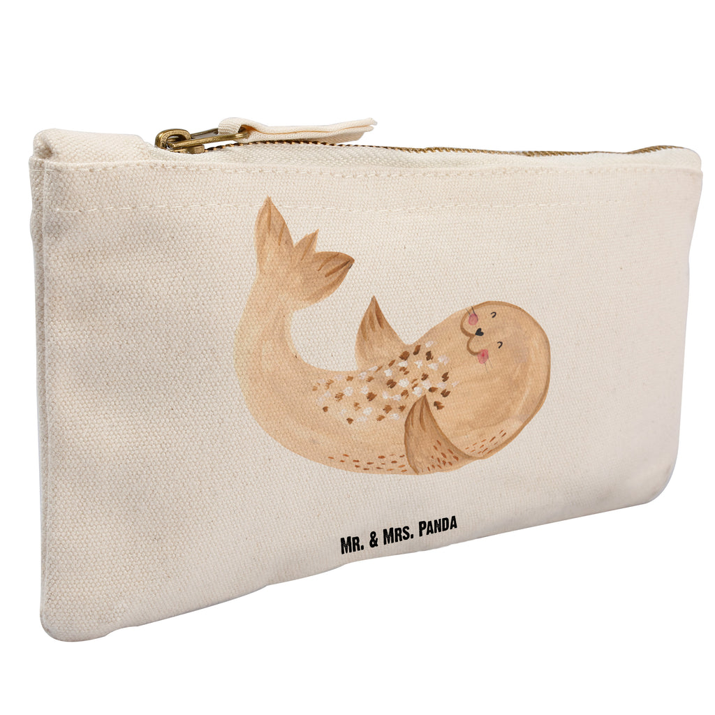 Schminktasche Robbe liegend Schminktasche, Kosmetiktasche, Kosmetikbeutel, Stiftemäppchen, Etui, Federmappe, Makeup, XXL, Schminketui, Kosmetiketui, Schlamperetui, Tiermotive, Gute Laune, lustige Sprüche, Tiere, Robbe, Robben, Seehund, Strand, Meerestier, Ostsee, Nordsee, Lachen, Freude