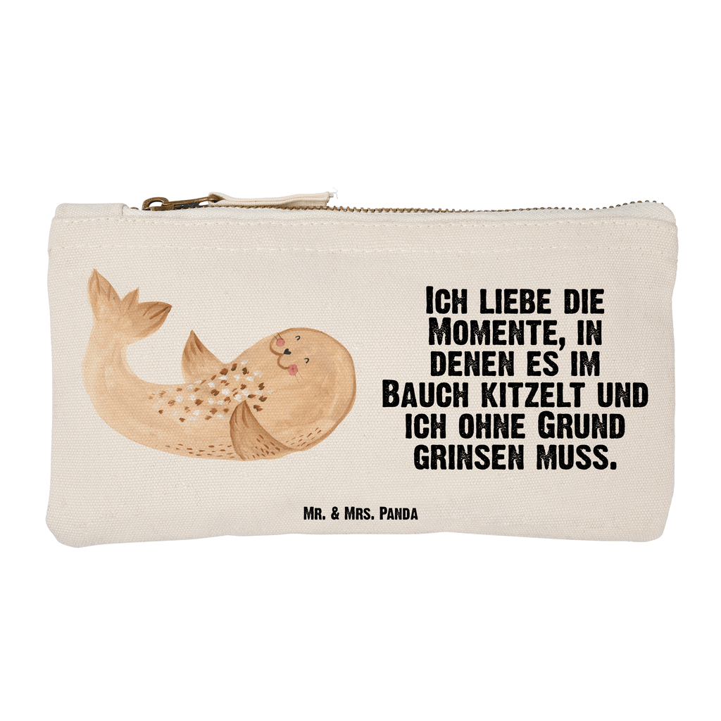 Schminktasche Robbe liegend Schminktasche, Kosmetiktasche, Kosmetikbeutel, Stiftemäppchen, Etui, Federmappe, Makeup, XXL, Schminketui, Kosmetiketui, Schlamperetui, Tiermotive, Gute Laune, lustige Sprüche, Tiere, Robbe, Robben, Seehund, Strand, Meerestier, Ostsee, Nordsee, Lachen, Freude