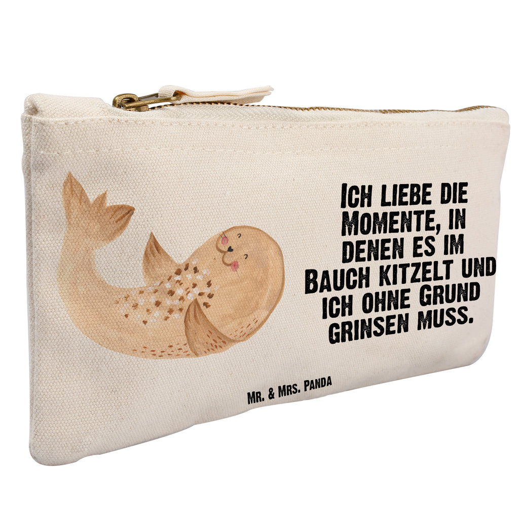 Schminktasche Robbe liegend Schminktasche, Kosmetiktasche, Kosmetikbeutel, Stiftemäppchen, Etui, Federmappe, Makeup, XXL, Schminketui, Kosmetiketui, Schlamperetui, Tiermotive, Gute Laune, lustige Sprüche, Tiere, Robbe, Robben, Seehund, Strand, Meerestier, Ostsee, Nordsee, Lachen, Freude