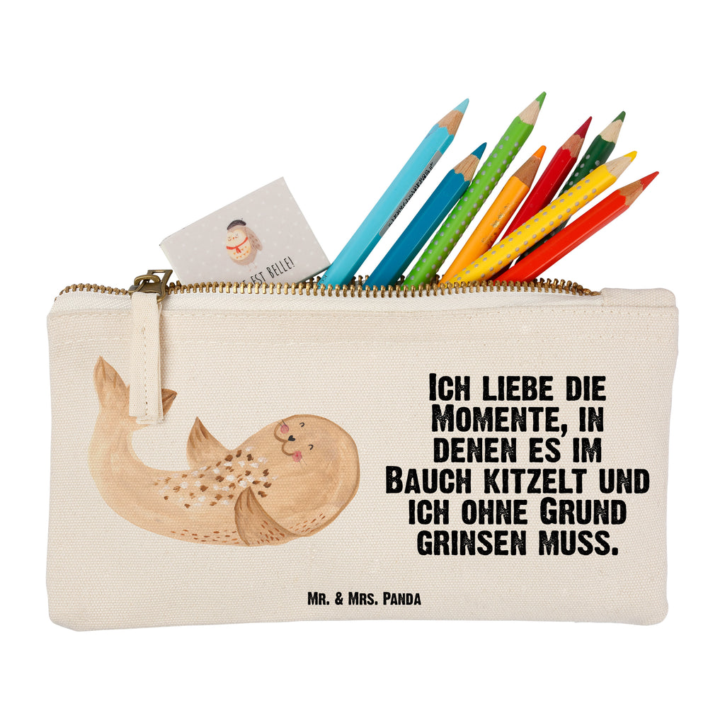 Schminktasche Robbe liegend Schminktasche, Kosmetiktasche, Kosmetikbeutel, Stiftemäppchen, Etui, Federmappe, Makeup, XXL, Schminketui, Kosmetiketui, Schlamperetui, Tiermotive, Gute Laune, lustige Sprüche, Tiere, Robbe, Robben, Seehund, Strand, Meerestier, Ostsee, Nordsee, Lachen, Freude