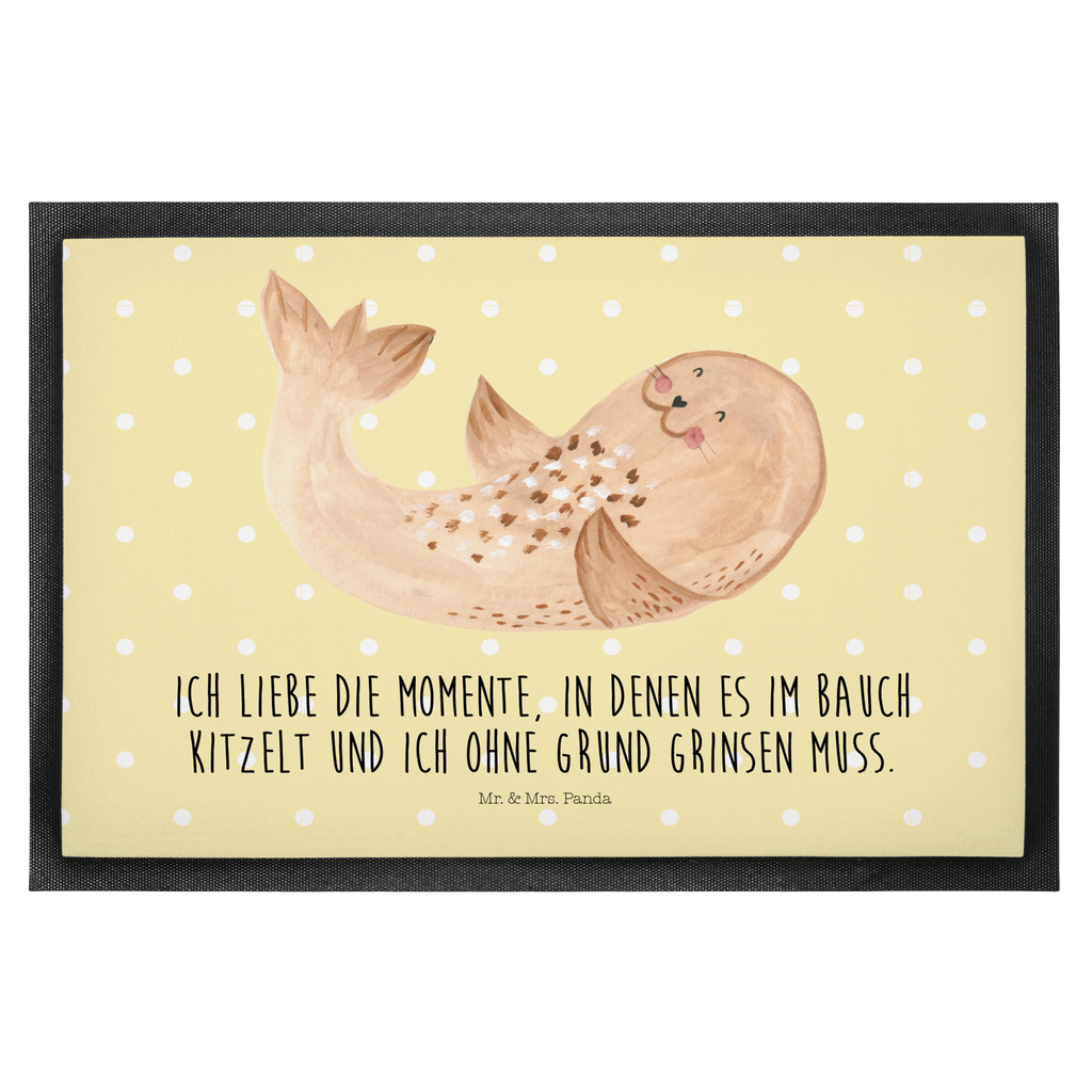 Fußmatte Robbe liegend Robbe, Robben, Seehund, Strand, Meerestier, Ostsee, Nordsee, Lachen, Freude Türvorleger, Schmutzmatte, Fußabtreter, Matte, Schmutzfänger, Fußabstreifer, Schmutzfangmatte, Türmatte, Motivfußmatte,  Haustürmatte, Vorleger  süße Tiermotive, gute Laune, lustige Sprüche, Tiere