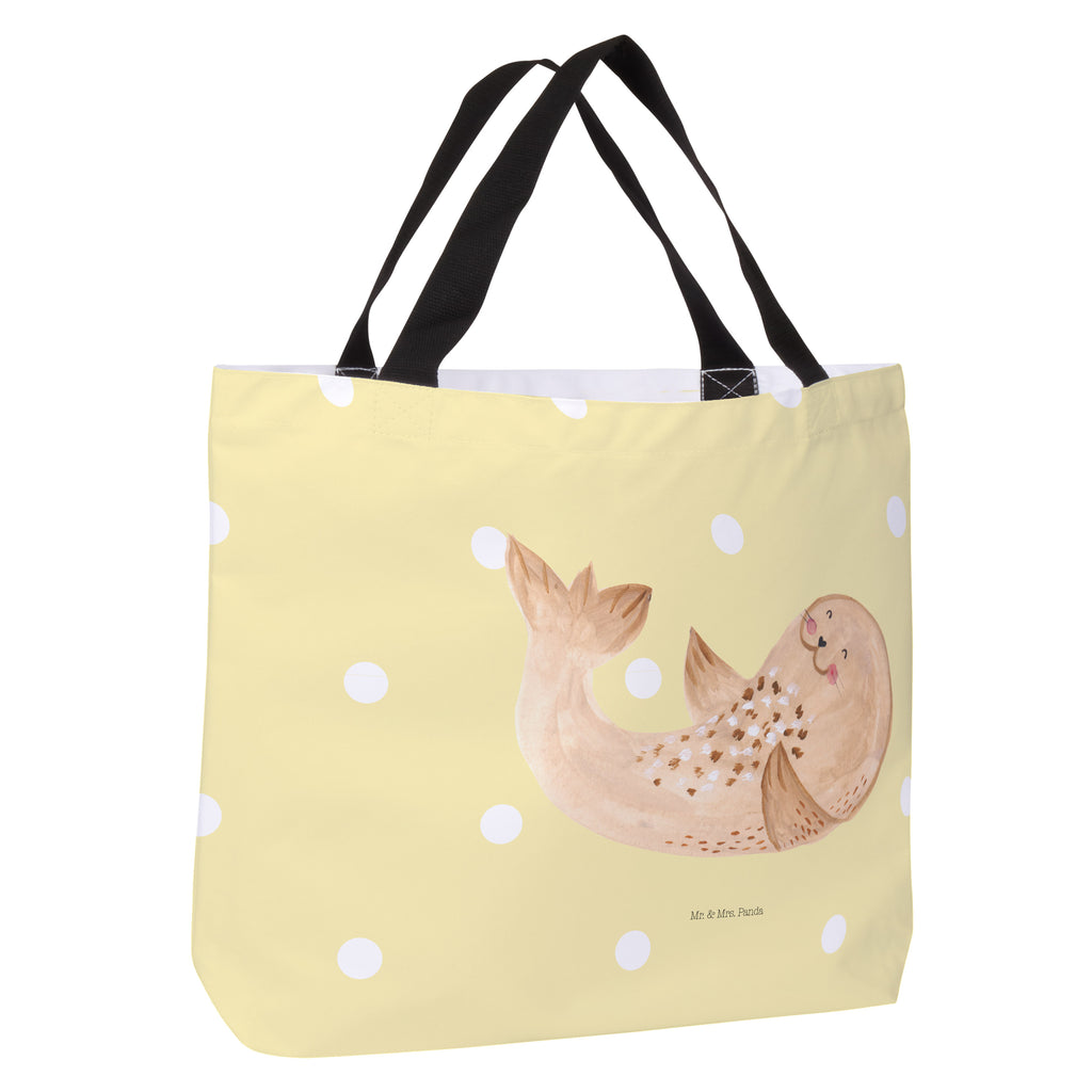 Shopper Robbe liegend Beutel, Einkaufstasche, Tasche, Strandtasche, Einkaufsbeutel, Shopper, Schultasche, Freizeittasche, Tragebeutel, Schulbeutel, Alltagstasche, Tiermotive, Gute Laune, lustige Sprüche, Tiere, Robbe, Robben, Seehund, Strand, Meerestier, Ostsee, Nordsee, Lachen, Freude