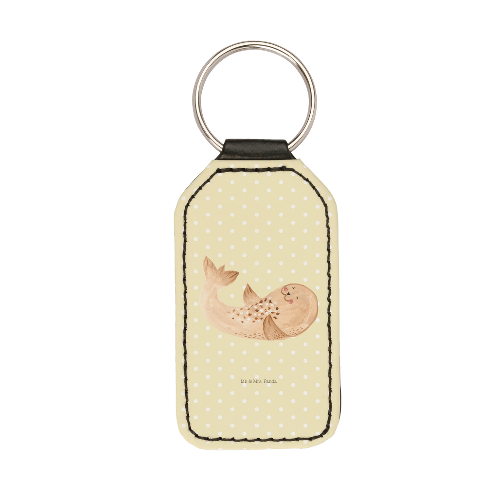 Rechteckig Schlüsselanhänger Robbe liegend Schlüsselanhänger, Anhänger, Taschenanhänger, Glücksbringer, Schutzengel, Tiermotive, Gute Laune, lustige Sprüche, Tiere, Robbe, Robben, Seehund, Strand, Meerestier, Ostsee, Nordsee, Lachen, Freude