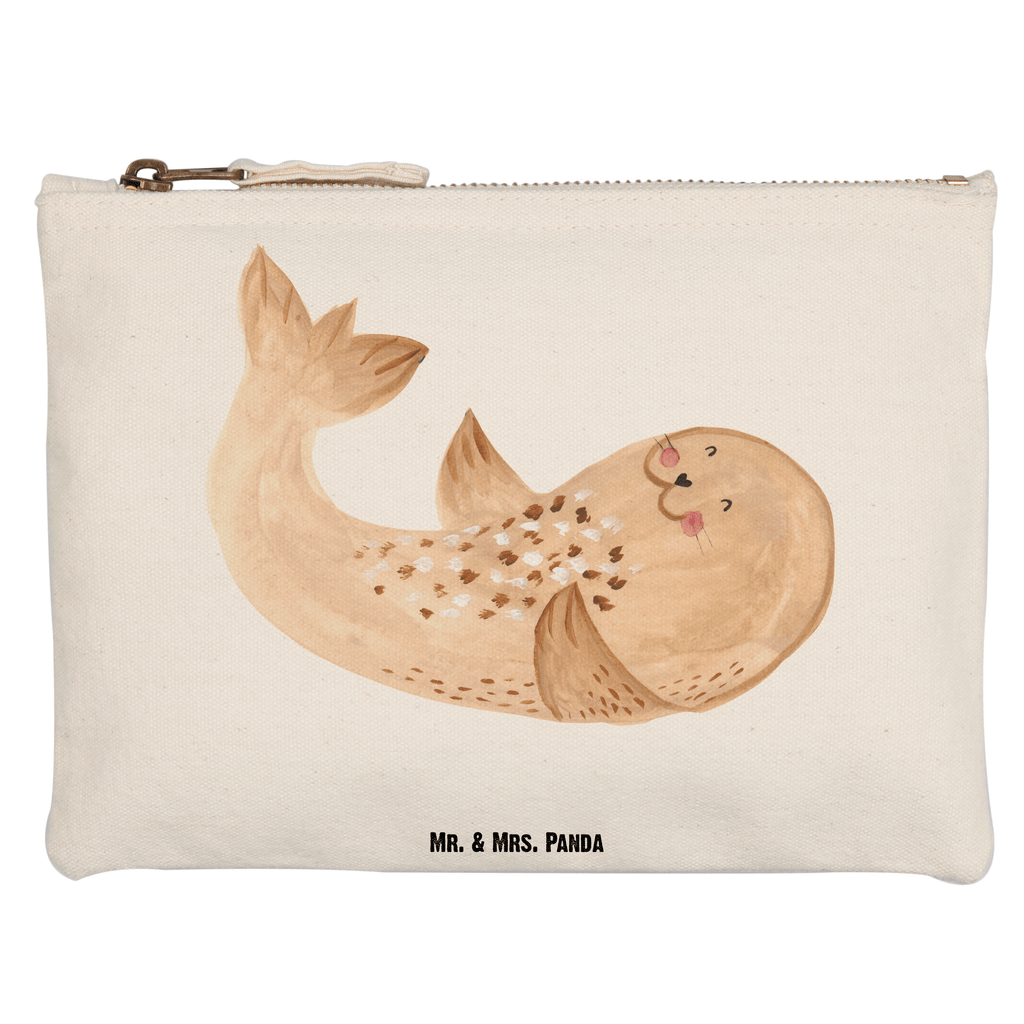 Schminktasche Robbe liegend Schminktasche, Kosmetiktasche, Kosmetikbeutel, Stiftemäppchen, Etui, Federmappe, Makeup, XXL, Schminketui, Kosmetiketui, Schlamperetui, Tiermotive, Gute Laune, lustige Sprüche, Tiere, Robbe, Robben, Seehund, Strand, Meerestier, Ostsee, Nordsee, Lachen, Freude