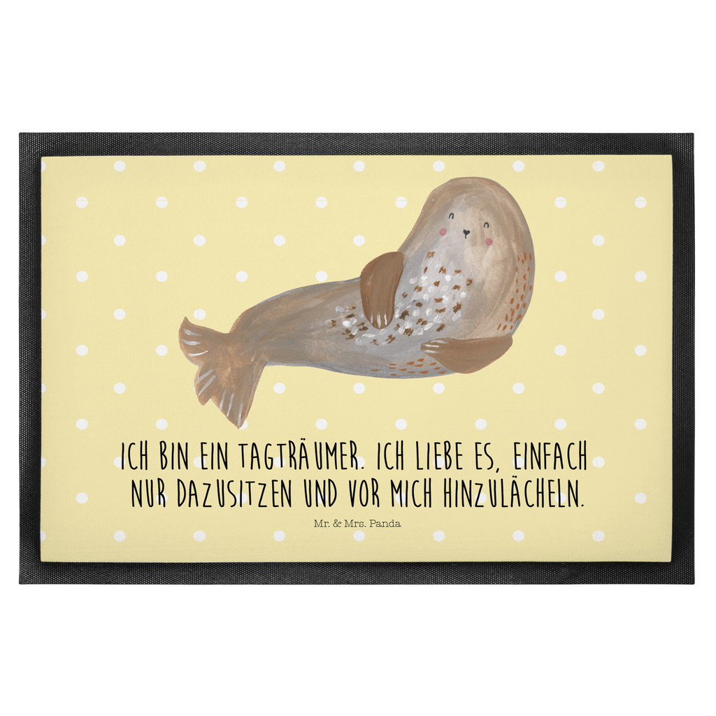 Fußmatte Robbe lachend Robbe, Robben, Seehund, Strand, Meerestier, Ostsee, Nordsee Türvorleger, Schmutzmatte, Fußabtreter, Matte, Schmutzfänger, Fußabstreifer, Schmutzfangmatte, Türmatte, Motivfußmatte,  Haustürmatte, Vorleger  süße Tiermotive, gute Laune, lustige Sprüche, Tiere