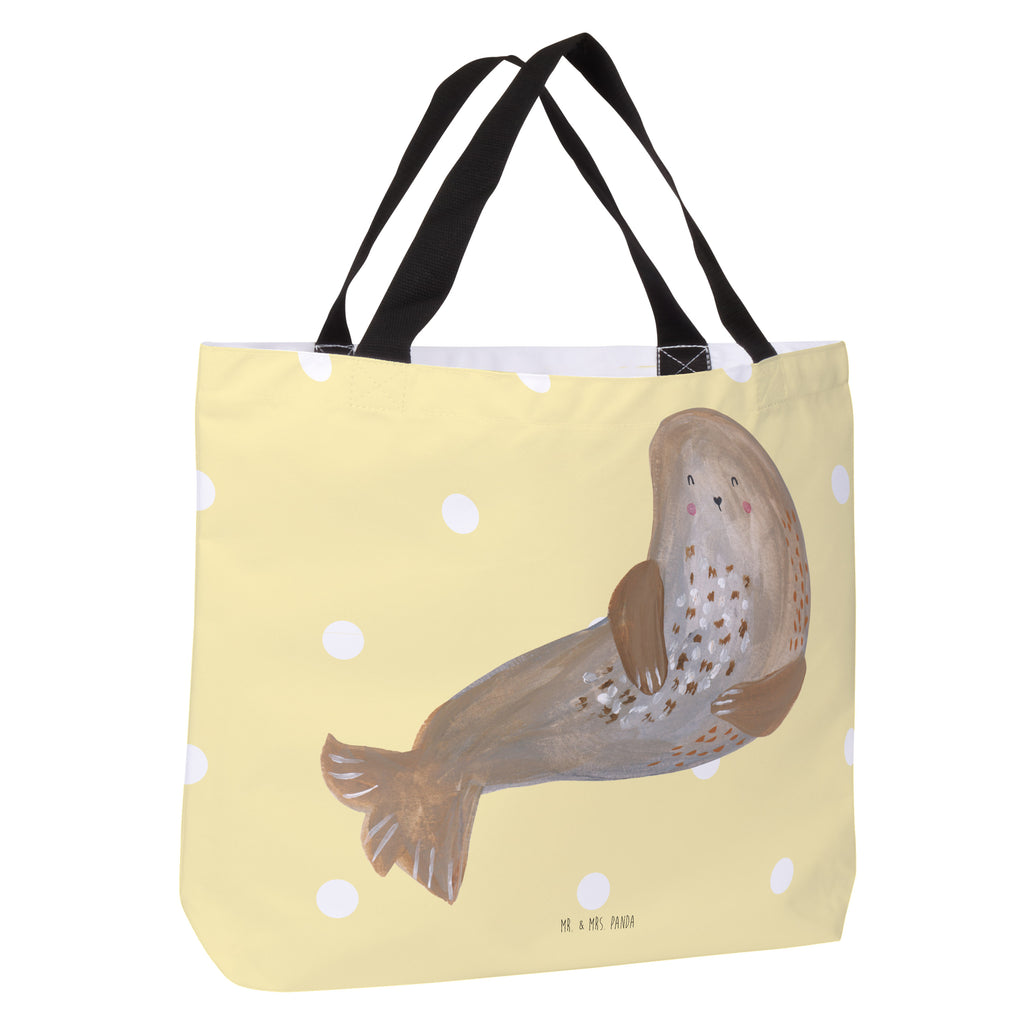 Shopper Robbe lachend Beutel, Einkaufstasche, Tasche, Strandtasche, Einkaufsbeutel, Shopper, Schultasche, Freizeittasche, Tragebeutel, Schulbeutel, Alltagstasche, Tiermotive, Gute Laune, lustige Sprüche, Tiere, Robbe, Robben, Seehund, Strand, Meerestier, Ostsee, Nordsee