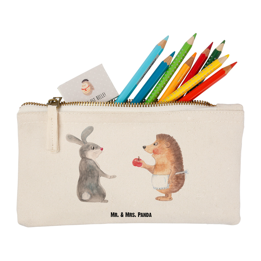 Schminktasche Liebe ist nie ohne Schmerz Schminktasche, Kosmetiktasche, Kosmetikbeutel, Stiftemäppchen, Etui, Federmappe, Makeup, XXL, Schminketui, Kosmetiketui, Schlamperetui, Tiermotive, Gute Laune, lustige Sprüche, Tiere, Igel und Hase, Igel, Hase, Liebe Spruch, Liebeskummer Geschenk, Herzschmerz, Trösten, Trennungsschmerz, Spruch romantisch