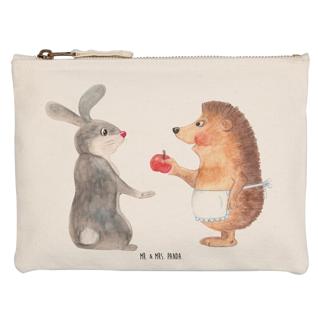 Schminktasche Liebe ist nie ohne Schmerz Schminktasche, Kosmetiktasche, Kosmetikbeutel, Stiftemäppchen, Etui, Federmappe, Makeup, XXL, Schminketui, Kosmetiketui, Schlamperetui, Tiermotive, Gute Laune, lustige Sprüche, Tiere, Igel und Hase, Igel, Hase, Liebe Spruch, Liebeskummer Geschenk, Herzschmerz, Trösten, Trennungsschmerz, Spruch romantisch