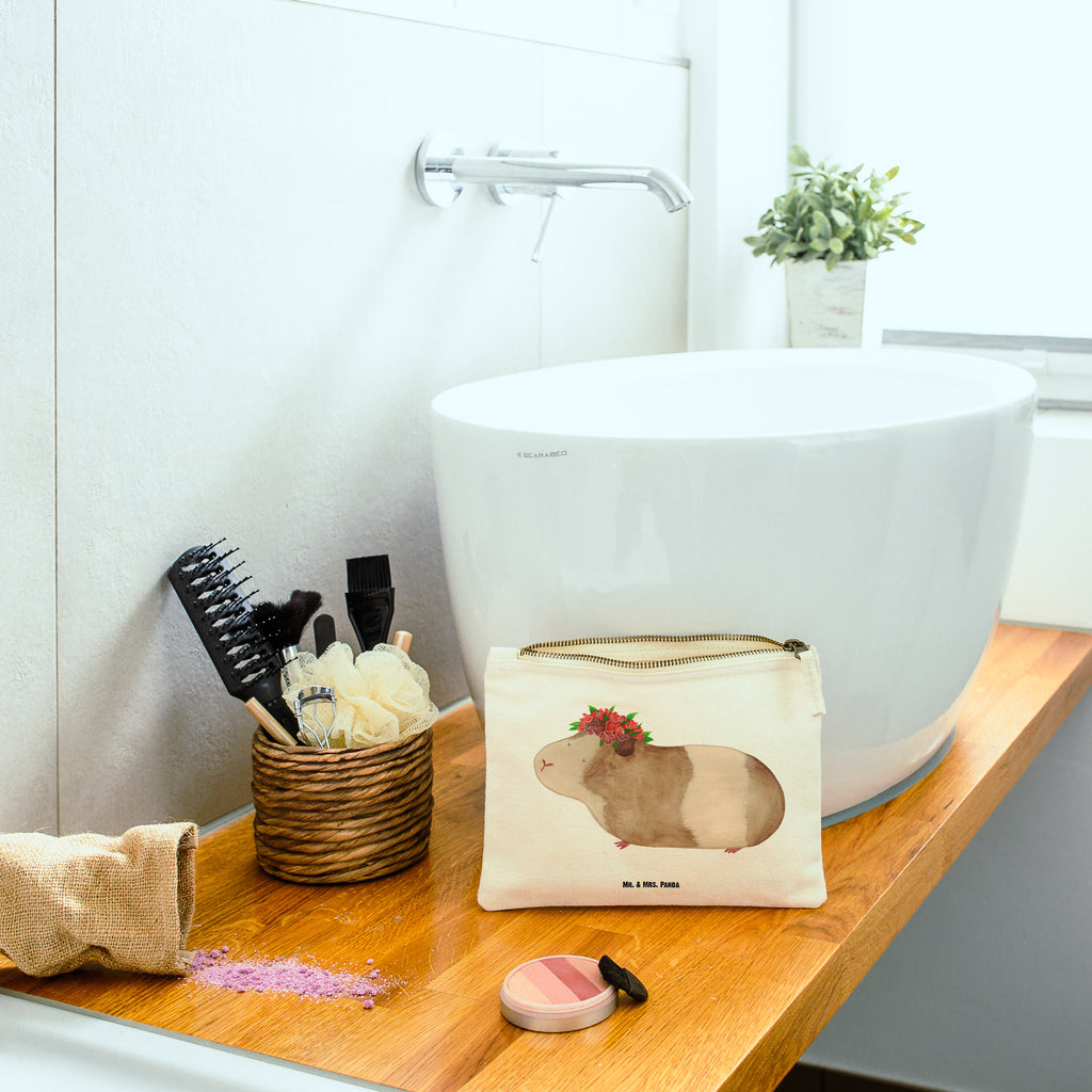 Schminktasche Meerschweinchen weise Schminktasche, Kosmetiktasche, Kosmetikbeutel, Stiftemäppchen, Etui, Federmappe, Makeup, XXL, Schminketui, Kosmetiketui, Schlamperetui, Tiermotive, Gute Laune, lustige Sprüche, Tiere, Meerschweinchen, Meerie, Meeries, Wunder, Blumenkind, Realität, Spruch, Weisheit, Motivation, Wunderland