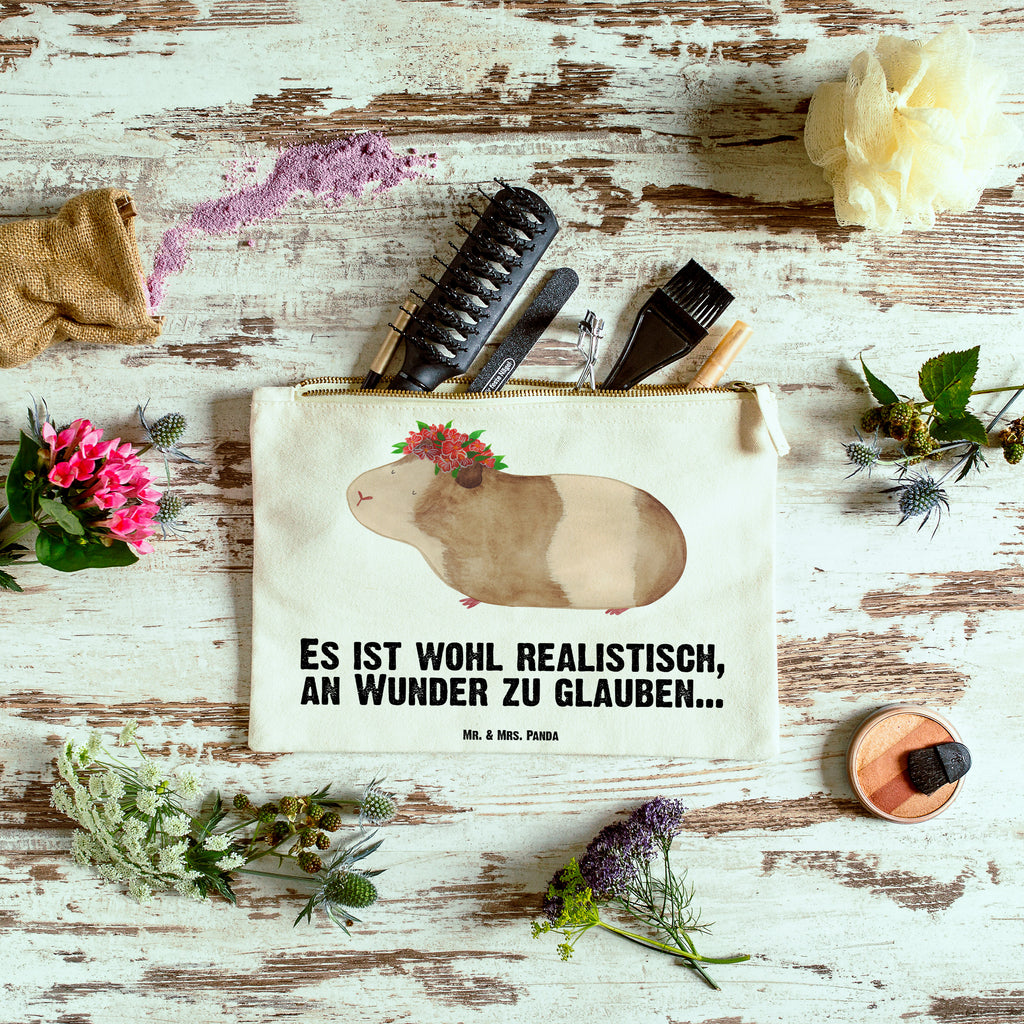 Schminktasche Meerschweinchen weise Schminktasche, Kosmetiktasche, Kosmetikbeutel, Stiftemäppchen, Etui, Federmappe, Makeup, XXL, Schminketui, Kosmetiketui, Schlamperetui, Tiermotive, Gute Laune, lustige Sprüche, Tiere, Meerschweinchen, Meerie, Meeries, Wunder, Blumenkind, Realität, Spruch, Weisheit, Motivation, Wunderland