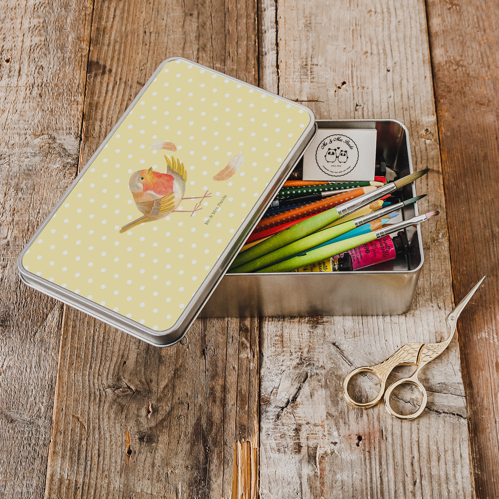 Metalldose rechteckig Rotkehlchen mit Federn Blechdose, Metalldose, Blechbox, Container, Keksdose, Vorratsdose, Vorratsbox, Döschen, Versperbox, Vesperdose, Aufbewahrungsdose, Aufbewahrungsbox, Aluminiumdose, Dose, Tiermotive, Gute Laune, lustige Sprüche, Tiere, What if i fall, Rotkehlchen, Spruch Motivation, Spruch Mut, Vogel, Motivation Sprüche, Motivationsbilder, fliegen