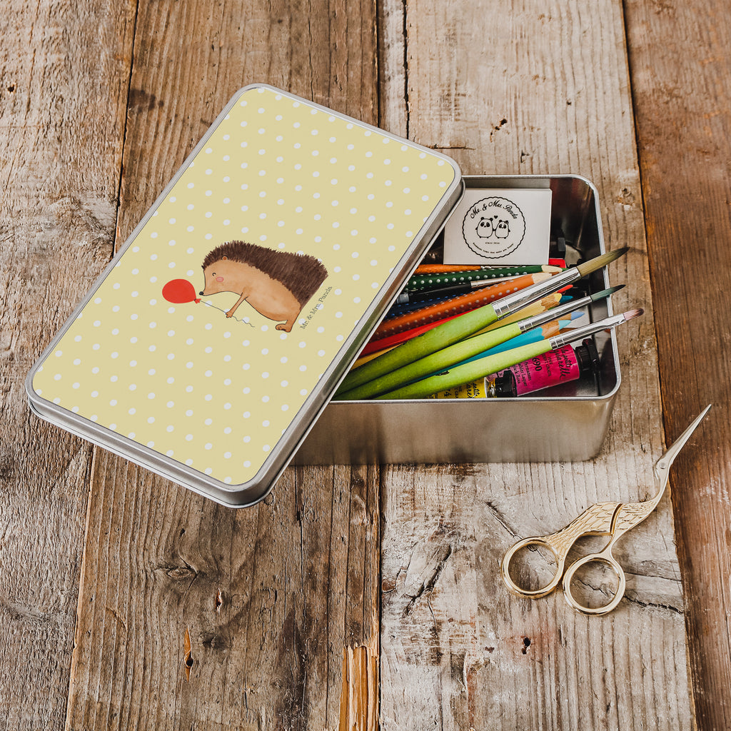 Metalldose rechteckig Igel mit Luftballon Blechdose, Metalldose, Blechbox, Container, Keksdose, Vorratsdose, Vorratsbox, Döschen, Versperbox, Vesperdose, Aufbewahrungsdose, Aufbewahrungsbox, Aluminiumdose, Dose, Tiermotive, Gute Laune, lustige Sprüche, Tiere, Igel, Geburtstag, Herzlichen Glückwunsch, Glückwunsch, Geburtstagskind, Ballon, Happy Birthday