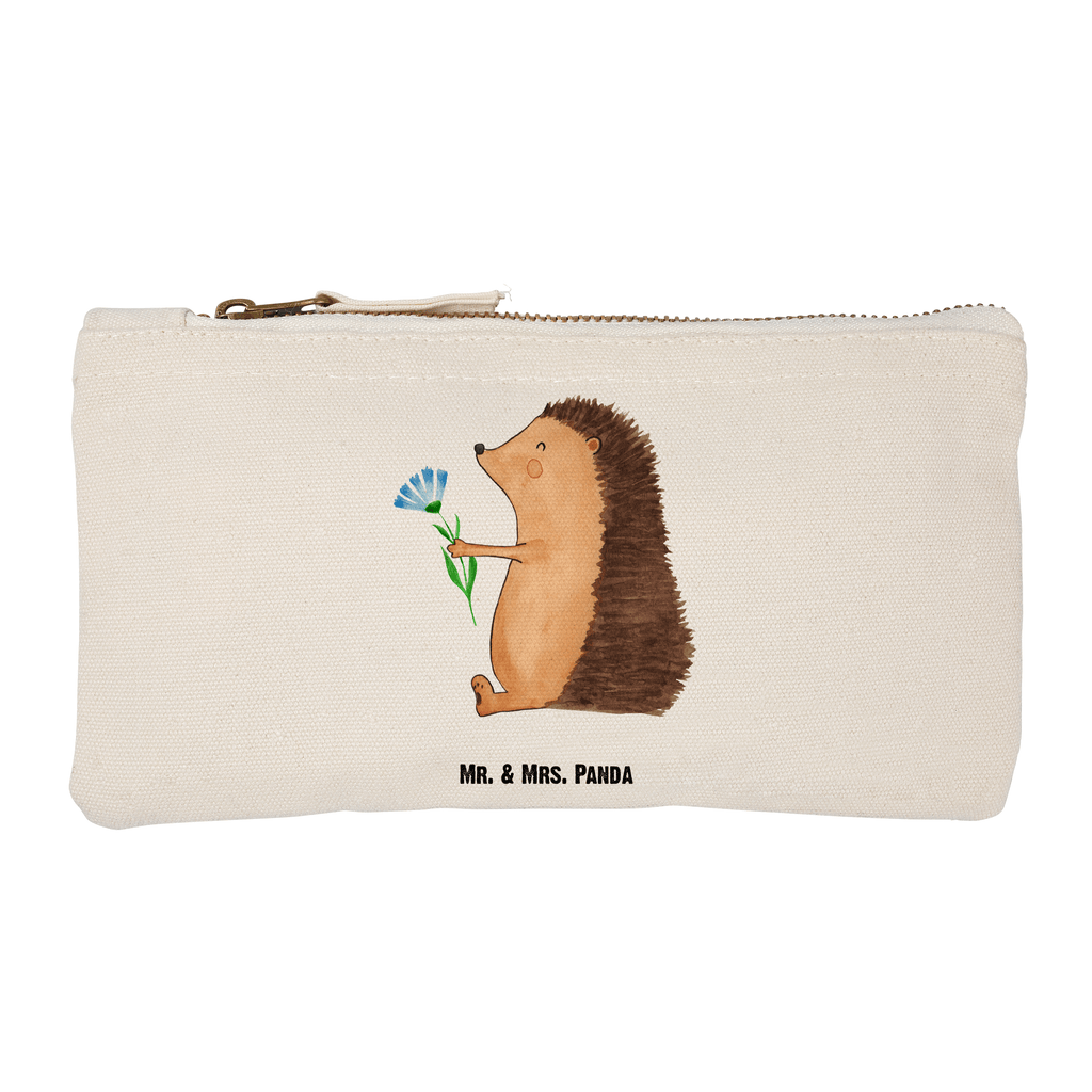 Schminktasche Igel mit Blume Schminktasche, Kosmetiktasche, Kosmetikbeutel, Stiftemäppchen, Etui, Federmappe, Makeup, XXL, Schminketui, Kosmetiketui, Schlamperetui, Tiermotive, Gute Laune, lustige Sprüche, Tiere, Igel, Gute Besserung, Genesungswünsche, Krankheit, Krankenhaus, krank, Besuch