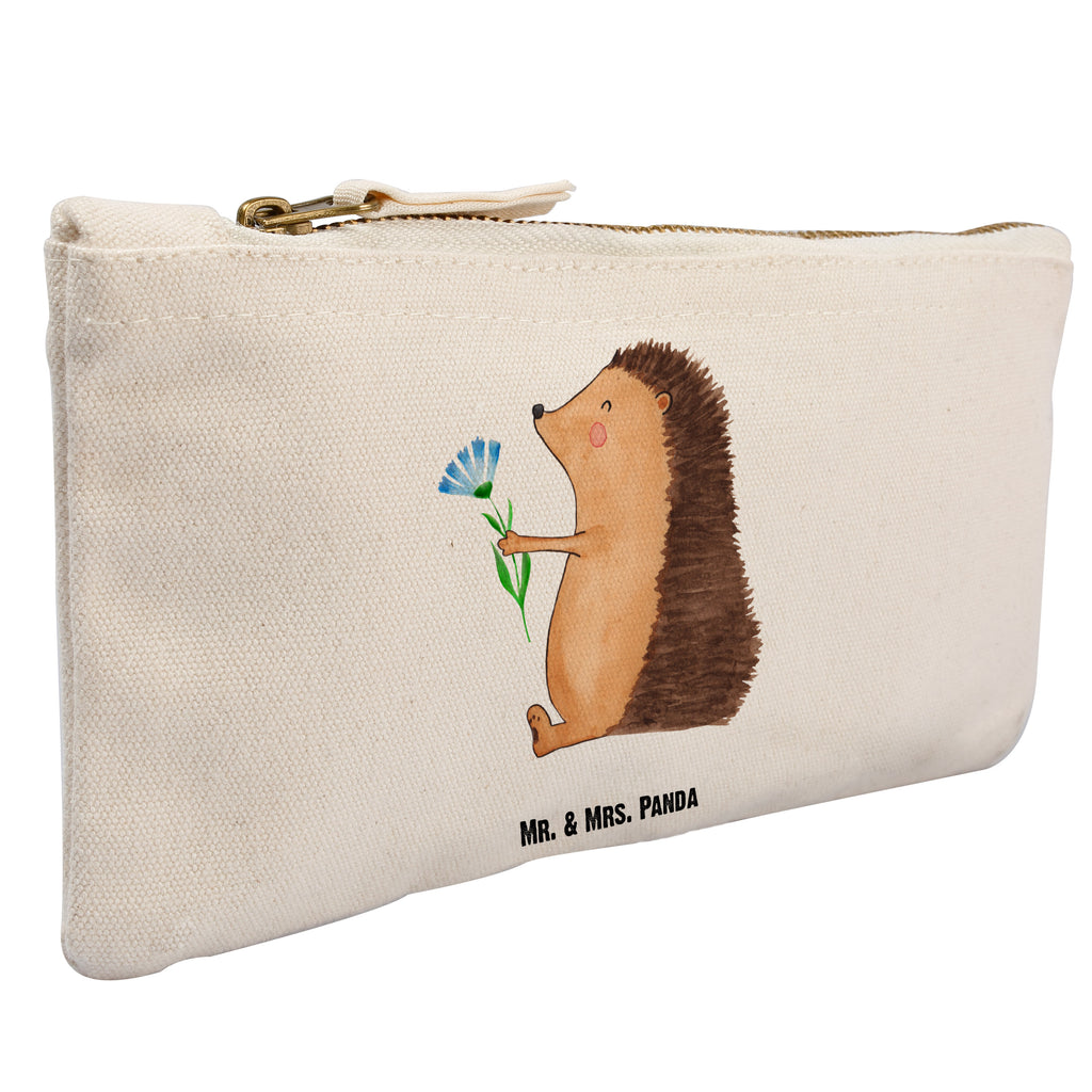 Schminktasche Igel mit Blume Schminktasche, Kosmetiktasche, Kosmetikbeutel, Stiftemäppchen, Etui, Federmappe, Makeup, XXL, Schminketui, Kosmetiketui, Schlamperetui, Tiermotive, Gute Laune, lustige Sprüche, Tiere, Igel, Gute Besserung, Genesungswünsche, Krankheit, Krankenhaus, krank, Besuch