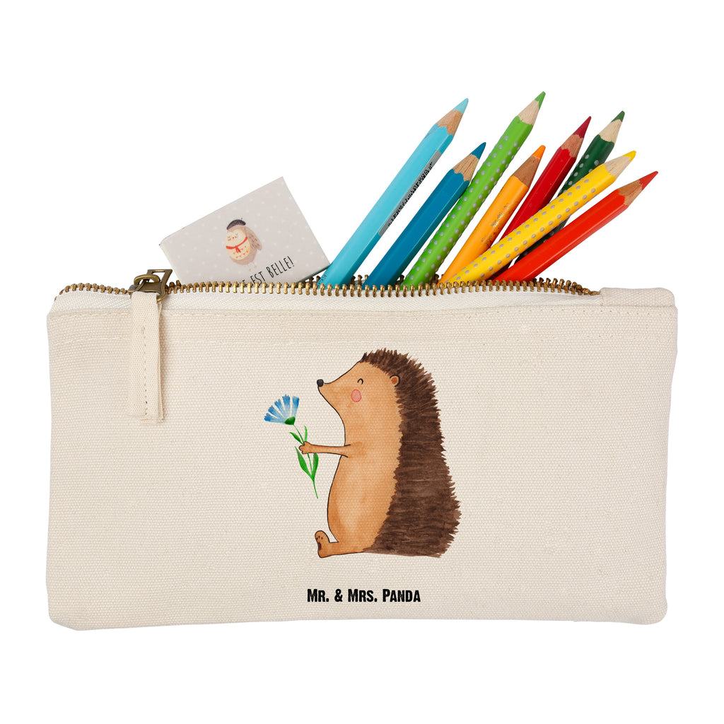 Schminktasche Igel mit Blume Schminktasche, Kosmetiktasche, Kosmetikbeutel, Stiftemäppchen, Etui, Federmappe, Makeup, XXL, Schminketui, Kosmetiketui, Schlamperetui, Tiermotive, Gute Laune, lustige Sprüche, Tiere, Igel, Gute Besserung, Genesungswünsche, Krankheit, Krankenhaus, krank, Besuch