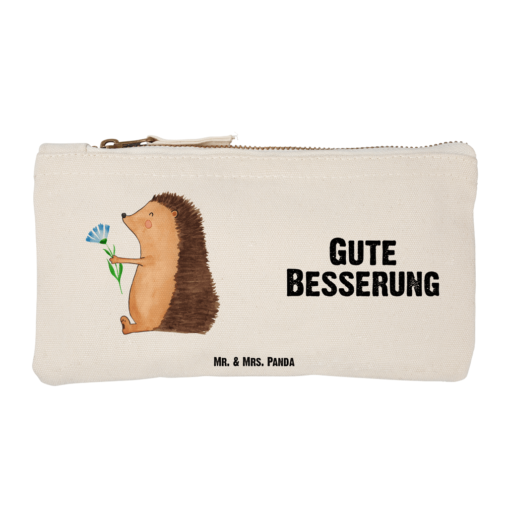 Schminktasche Igel mit Blume Schminktasche, Kosmetiktasche, Kosmetikbeutel, Stiftemäppchen, Etui, Federmappe, Makeup, XXL, Schminketui, Kosmetiketui, Schlamperetui, Tiermotive, Gute Laune, lustige Sprüche, Tiere, Igel, Gute Besserung, Genesungswünsche, Krankheit, Krankenhaus, krank, Besuch