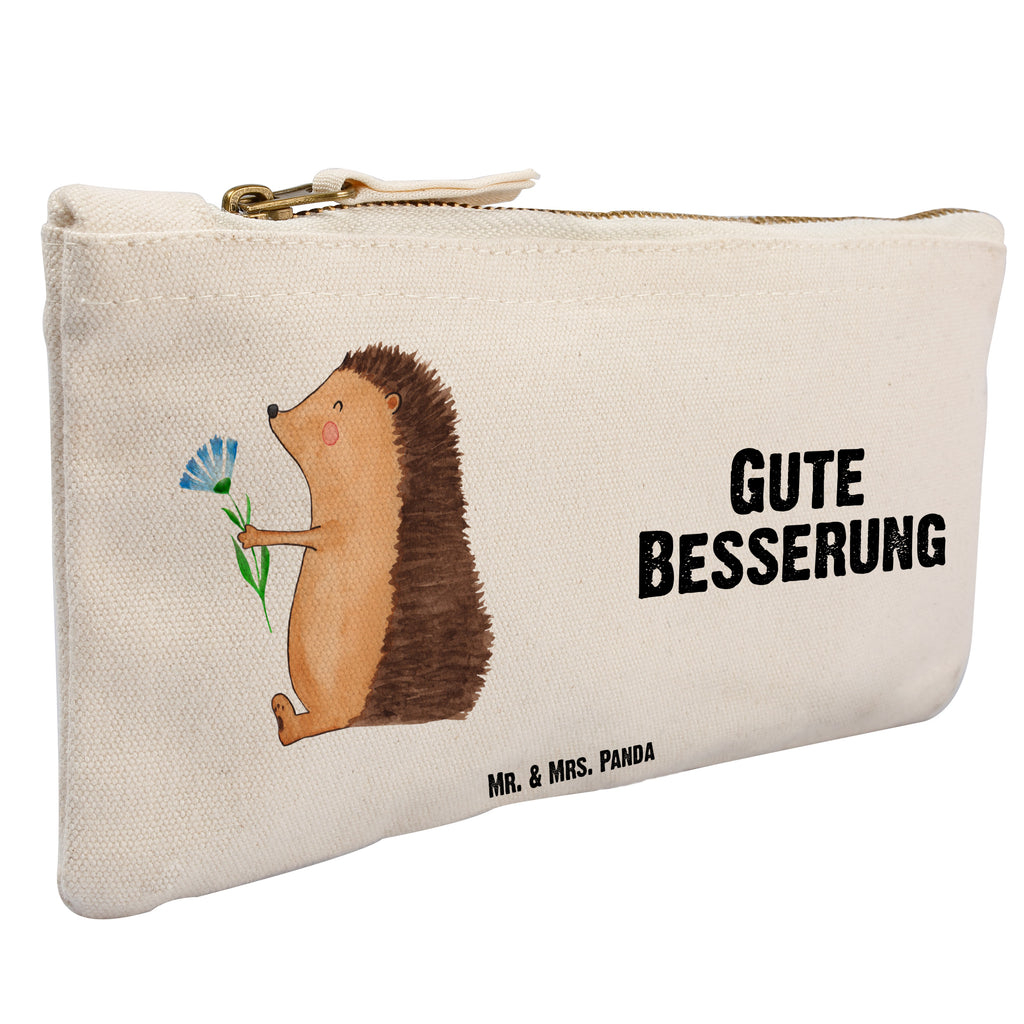 Schminktasche Igel mit Blume Schminktasche, Kosmetiktasche, Kosmetikbeutel, Stiftemäppchen, Etui, Federmappe, Makeup, XXL, Schminketui, Kosmetiketui, Schlamperetui, Tiermotive, Gute Laune, lustige Sprüche, Tiere, Igel, Gute Besserung, Genesungswünsche, Krankheit, Krankenhaus, krank, Besuch
