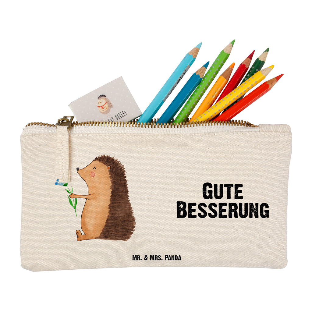 Schminktasche Igel mit Blume Schminktasche, Kosmetiktasche, Kosmetikbeutel, Stiftemäppchen, Etui, Federmappe, Makeup, XXL, Schminketui, Kosmetiketui, Schlamperetui, Tiermotive, Gute Laune, lustige Sprüche, Tiere, Igel, Gute Besserung, Genesungswünsche, Krankheit, Krankenhaus, krank, Besuch