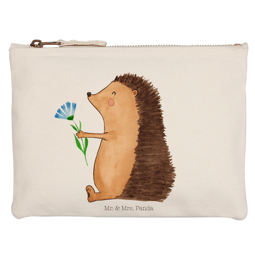 Schminktasche Igel mit Blume Schminktasche, Kosmetiktasche, Kosmetikbeutel, Stiftemäppchen, Etui, Federmappe, Makeup, XXL, Schminketui, Kosmetiketui, Schlamperetui, Tiermotive, Gute Laune, lustige Sprüche, Tiere, Igel, Gute Besserung, Genesungswünsche, Krankheit, Krankenhaus, krank, Besuch