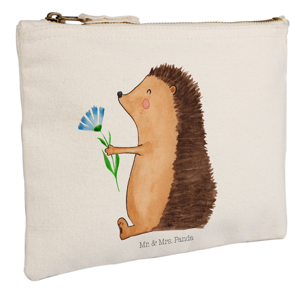 Schminktasche Igel mit Blume Schminktasche, Kosmetiktasche, Kosmetikbeutel, Stiftemäppchen, Etui, Federmappe, Makeup, XXL, Schminketui, Kosmetiketui, Schlamperetui, Tiermotive, Gute Laune, lustige Sprüche, Tiere, Igel, Gute Besserung, Genesungswünsche, Krankheit, Krankenhaus, krank, Besuch